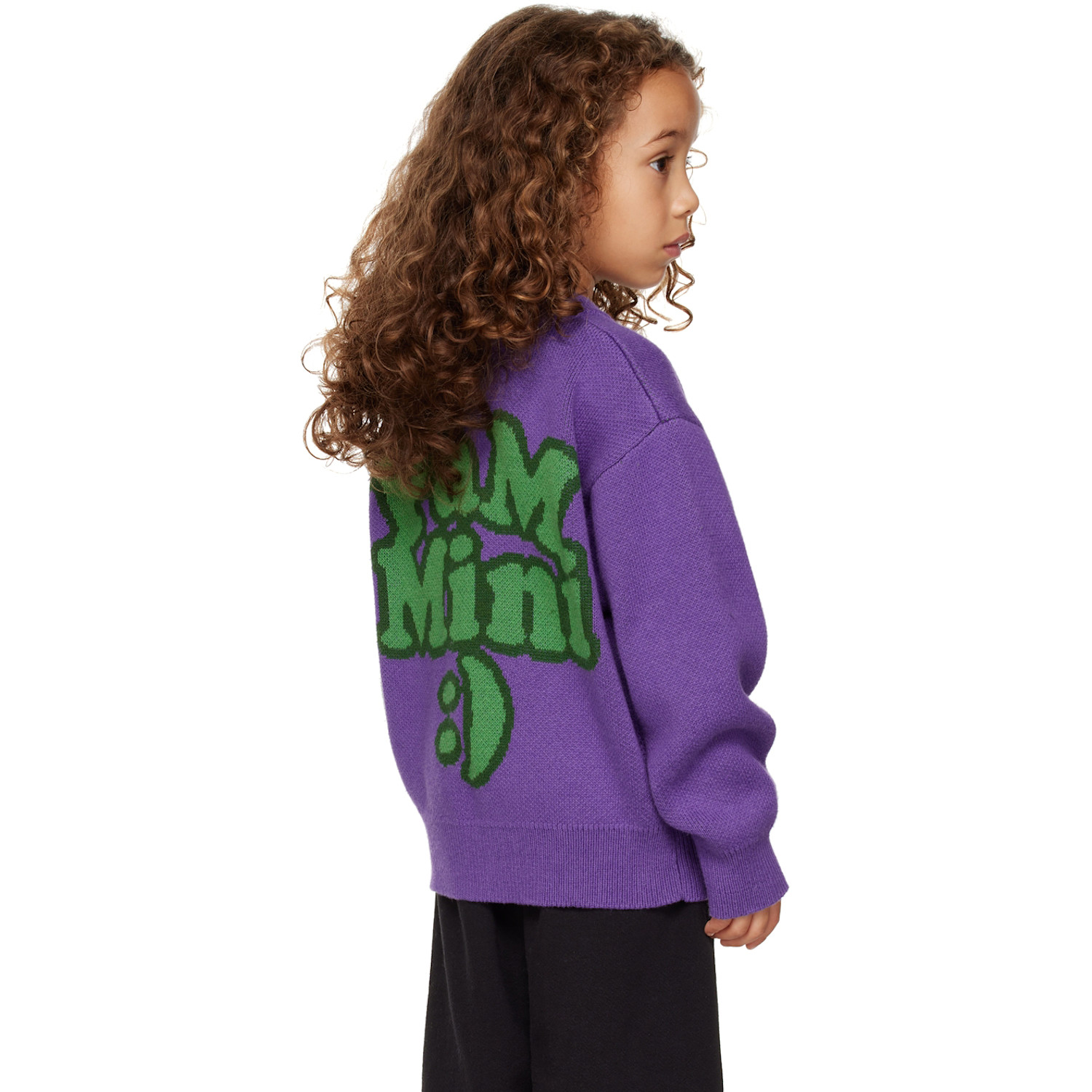  Perks And Mini Ssense Exclusive Kids Purple Face Sweater 