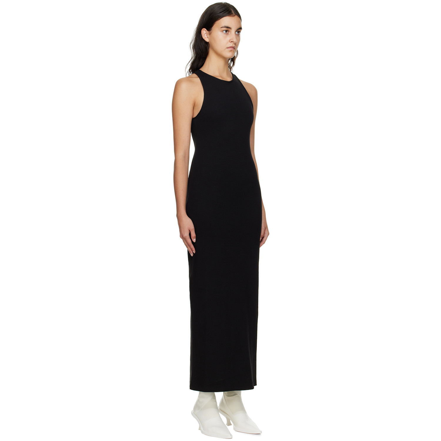  Gauchere Black Ribbed Midi Dress 