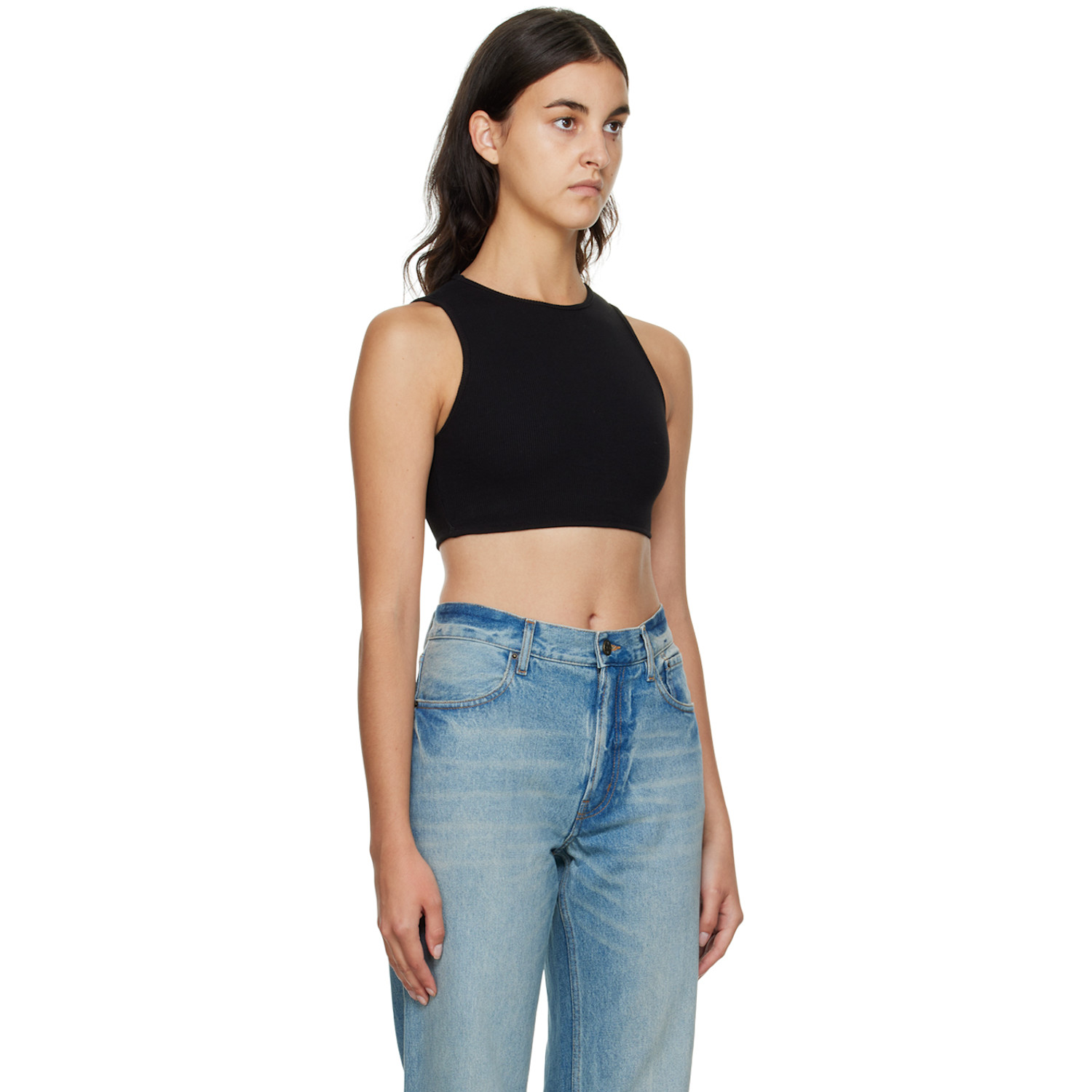  Gauchere Black Cropped Tank Top 