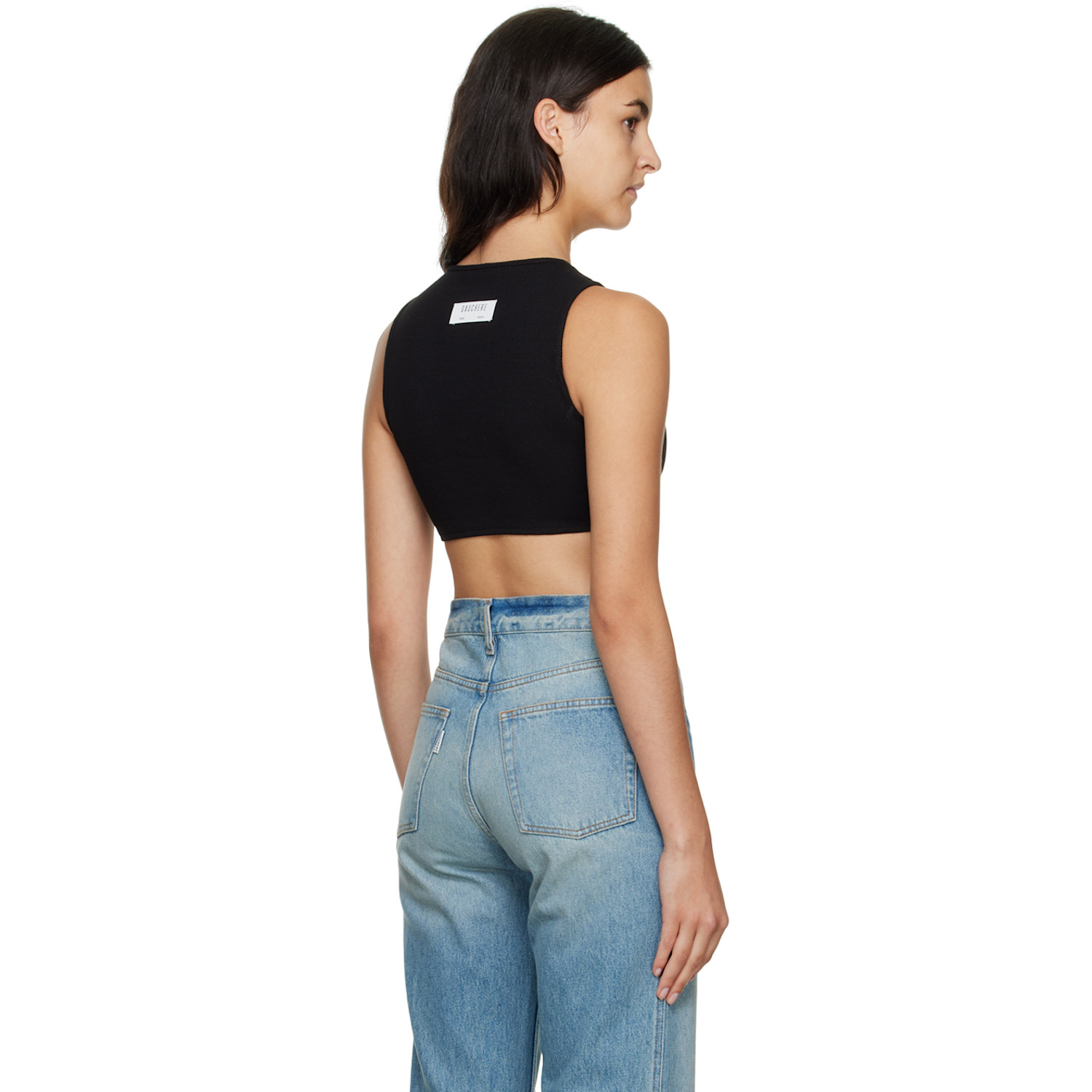  Gauchere Black Cropped Tank Top 