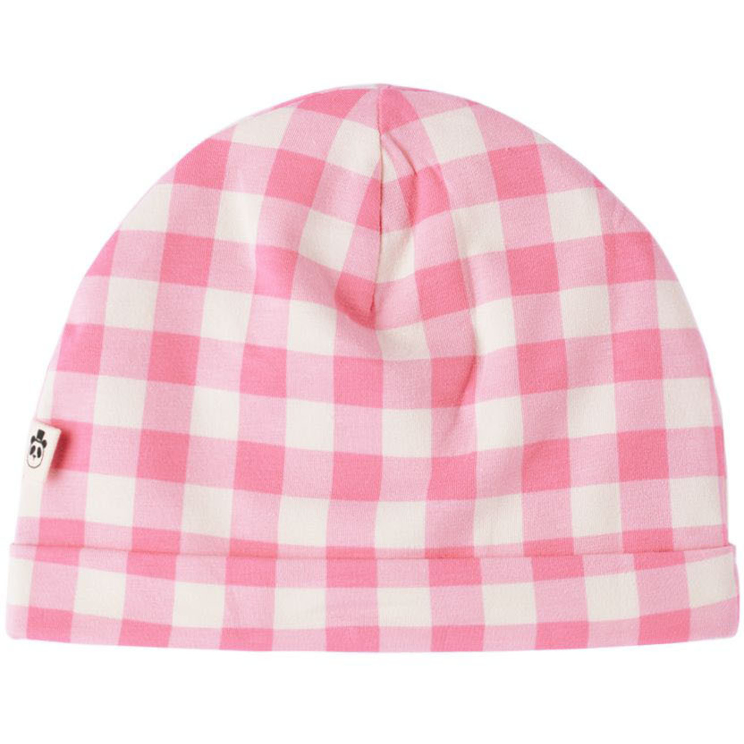  Mini Rodini Baby Pink Check Beanie 