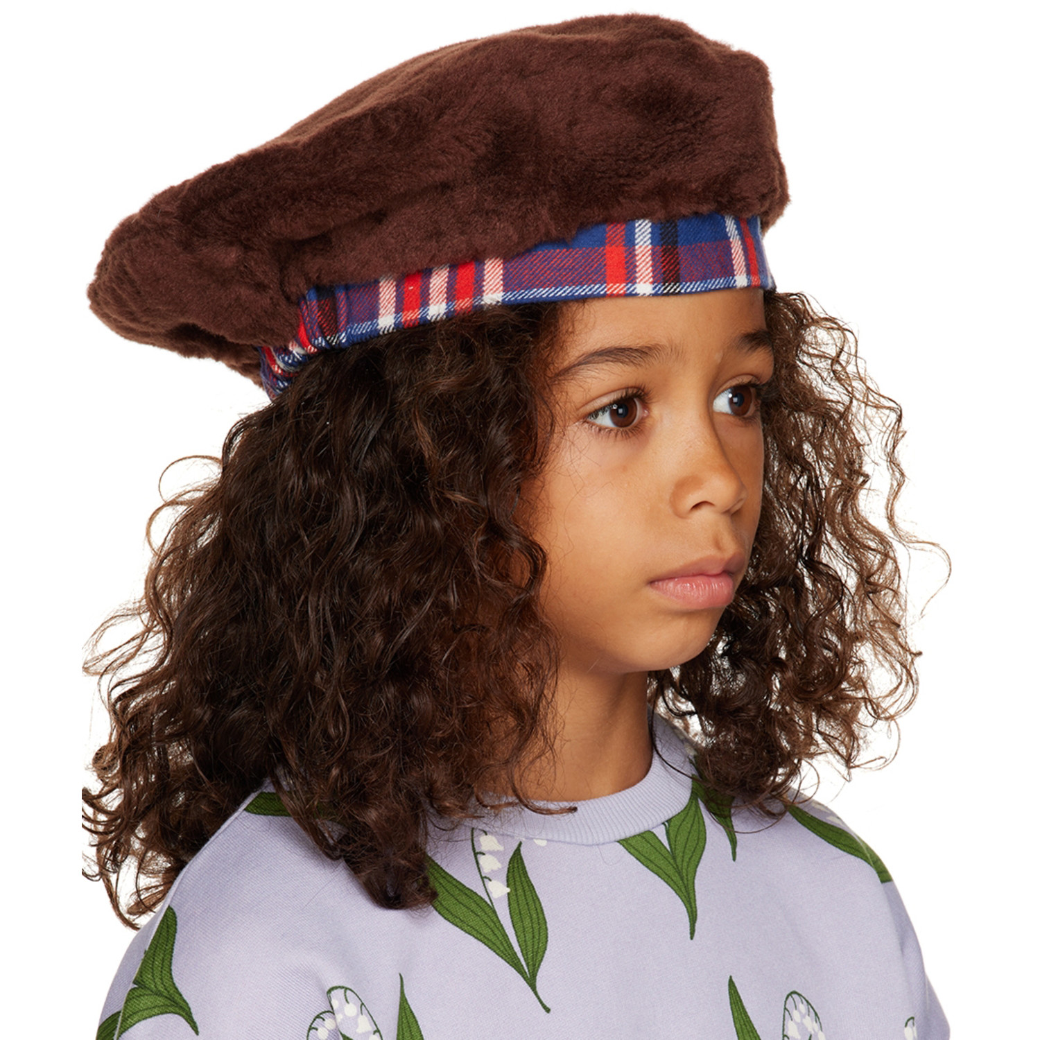  Mini Rodini Kids Brown Highland Faux-fur Beret 
