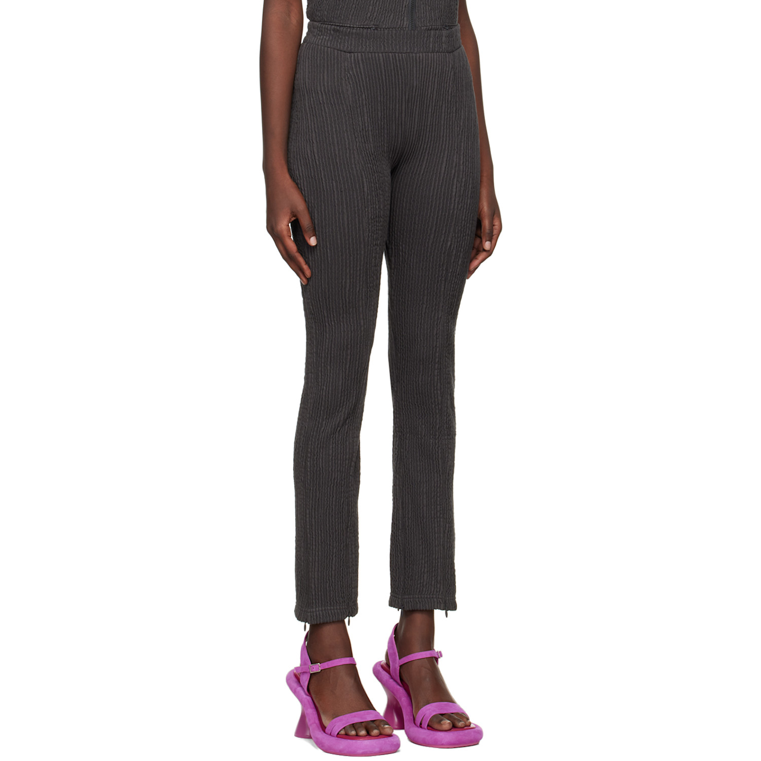  Eckhaus Latta Gray Sliced Trousers 