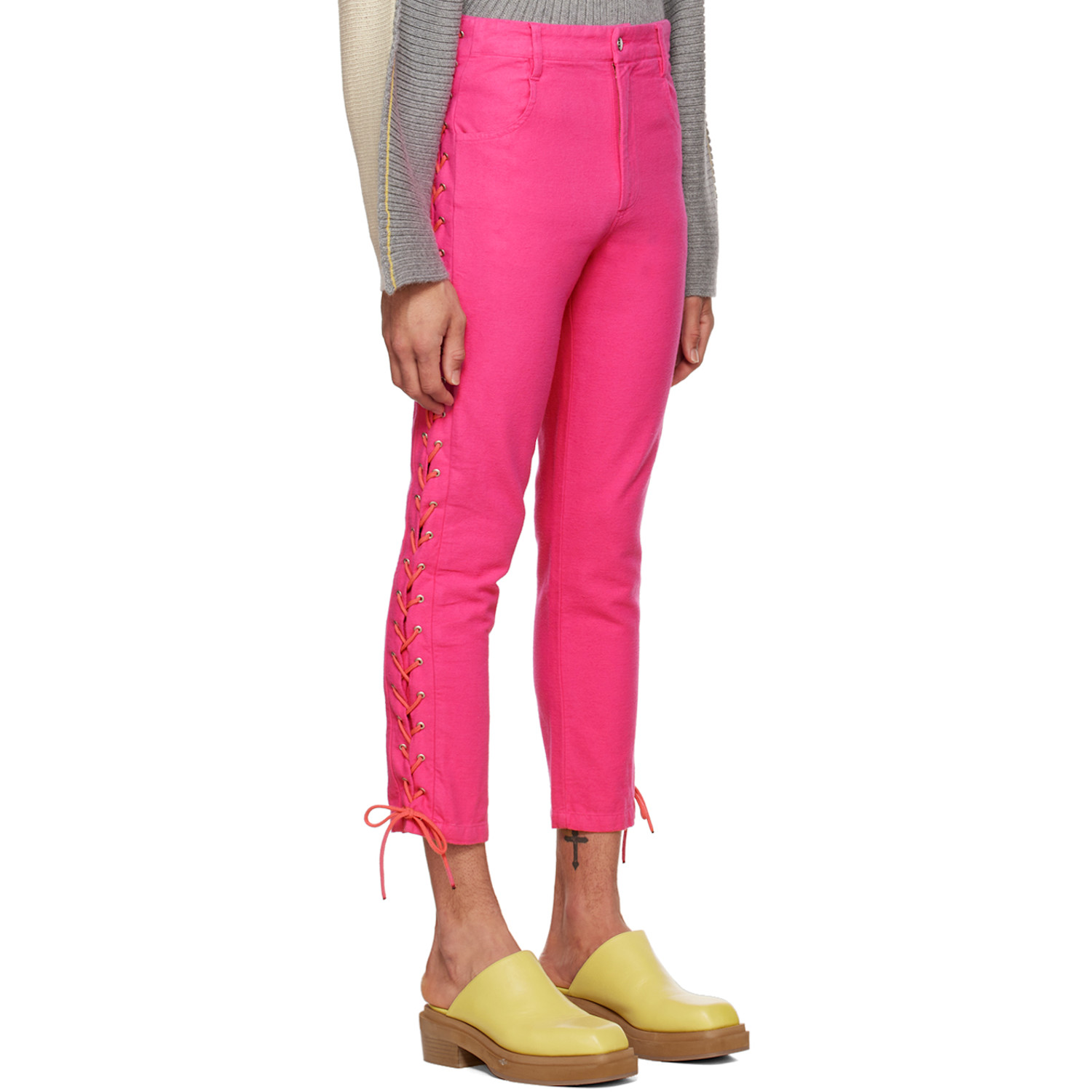  Eckhaus Latta Pink Laced Trousers 
