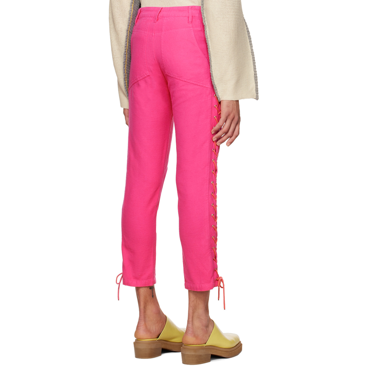  Eckhaus Latta Pink Laced Trousers 
