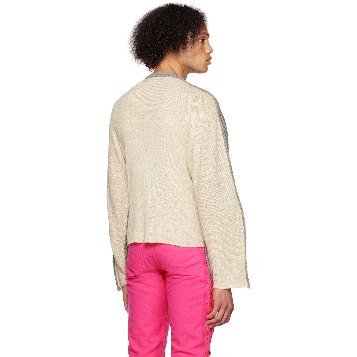  Eckhaus Latta Gray & Off-white Ash Sweater 