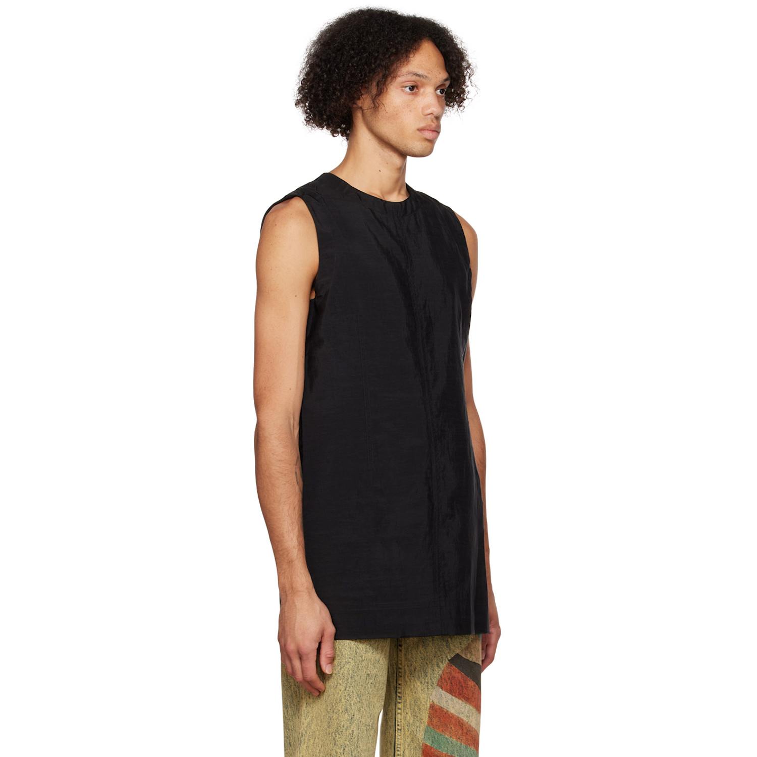  Eckhaus Latta Black Crewneck Tank Top 