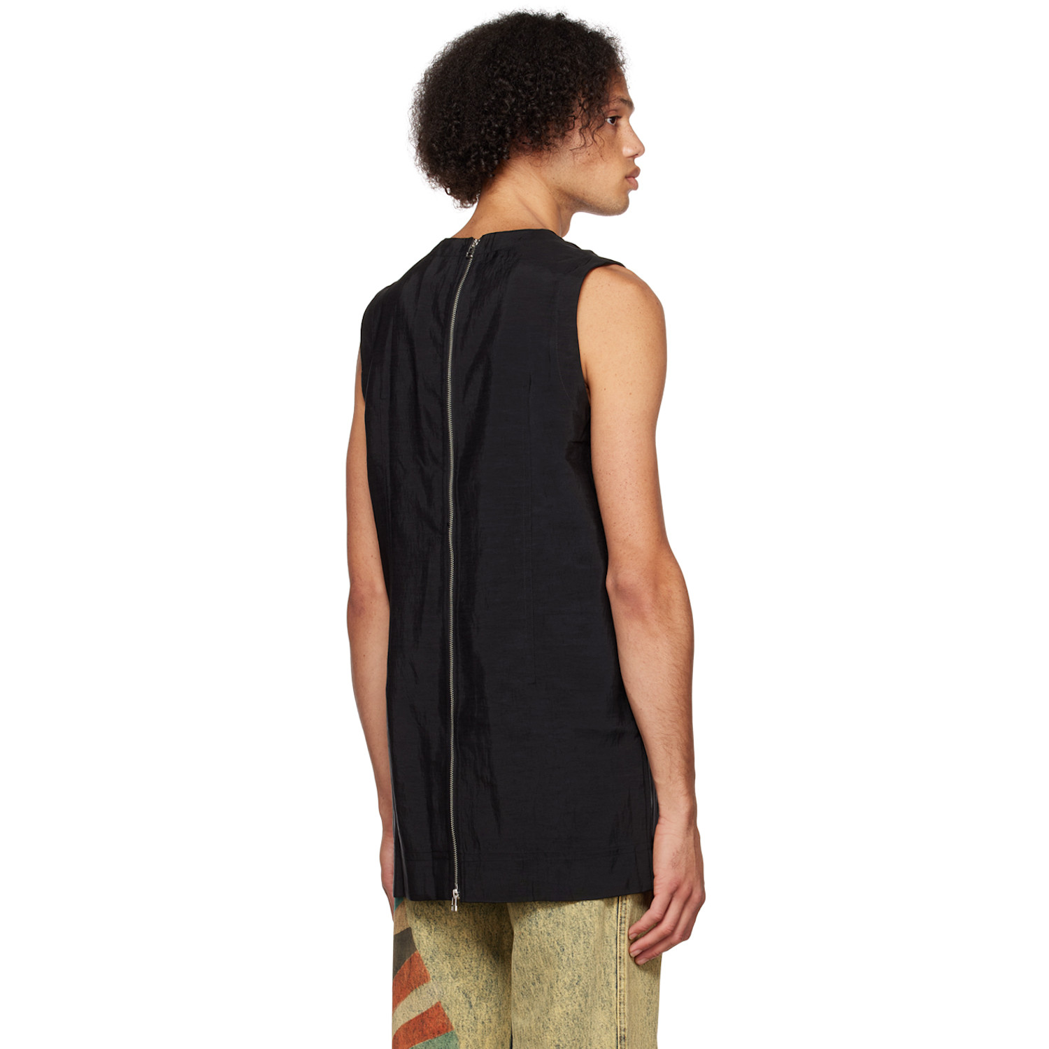  Eckhaus Latta Black Crewneck Tank Top 