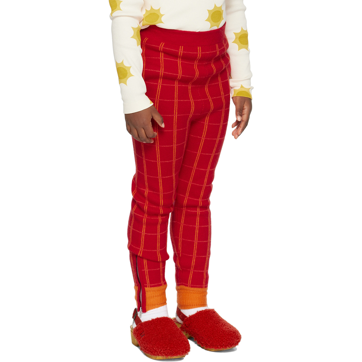  Ligne Noire Kids Red Check Lounge Pants 
