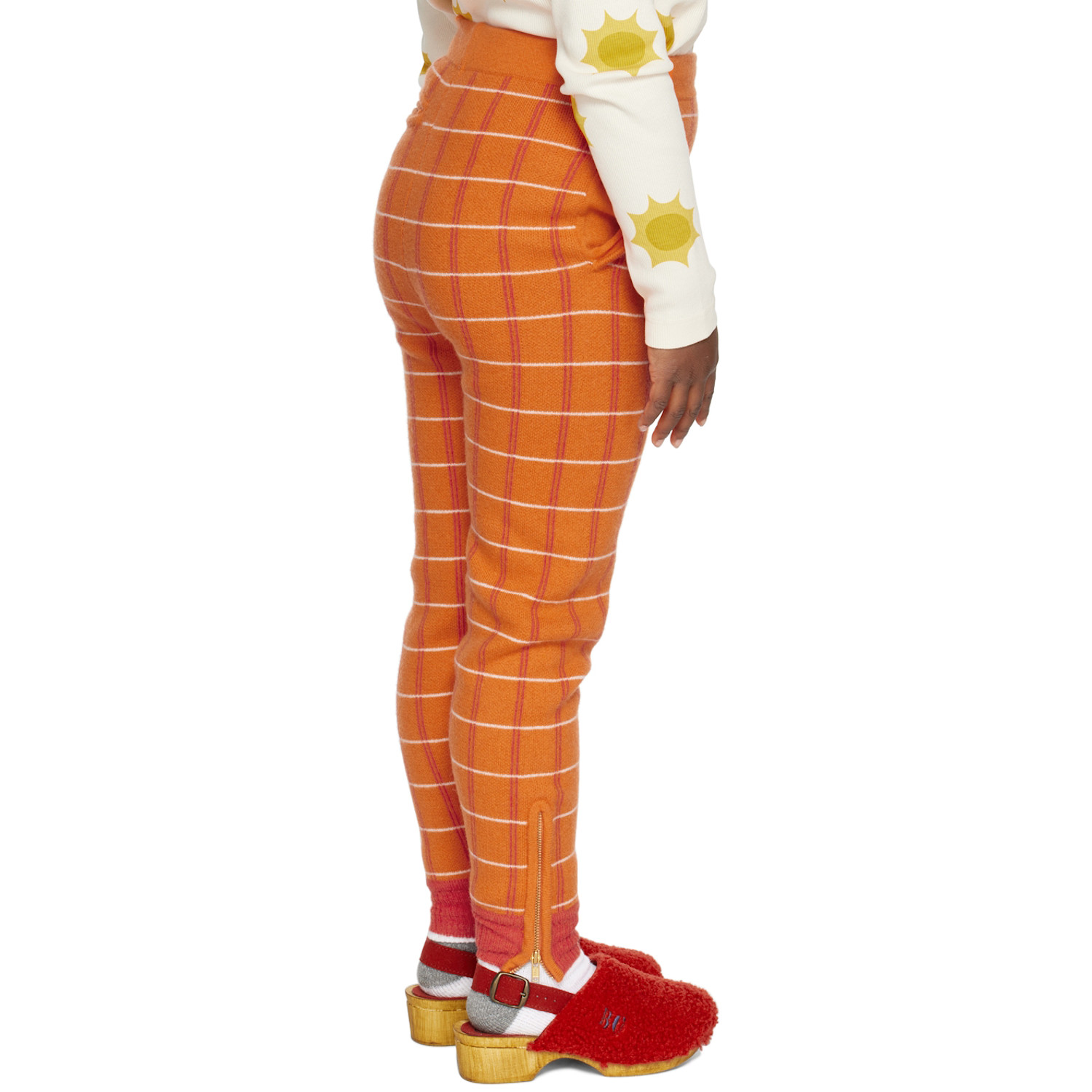  Ligne Noire Kids Orange Check Lounge Pants 