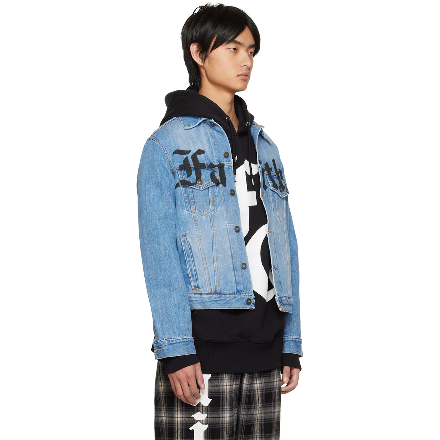  Faith Connexion Blue Print Denim Jacket 