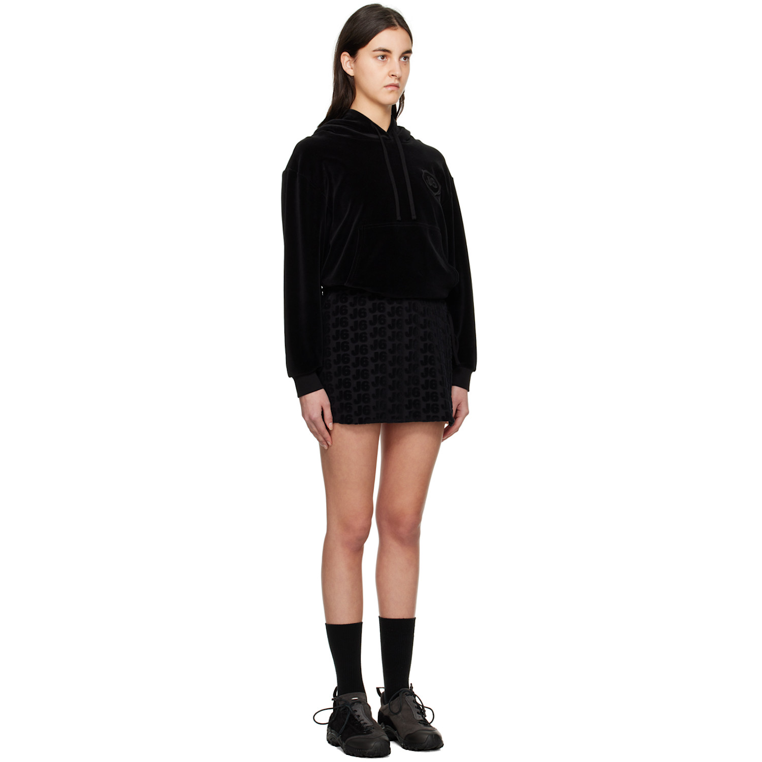  J6 Black Jacquard Minidress 