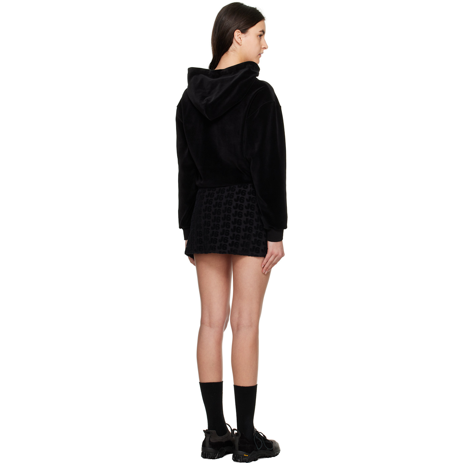  J6 Black Jacquard Minidress 