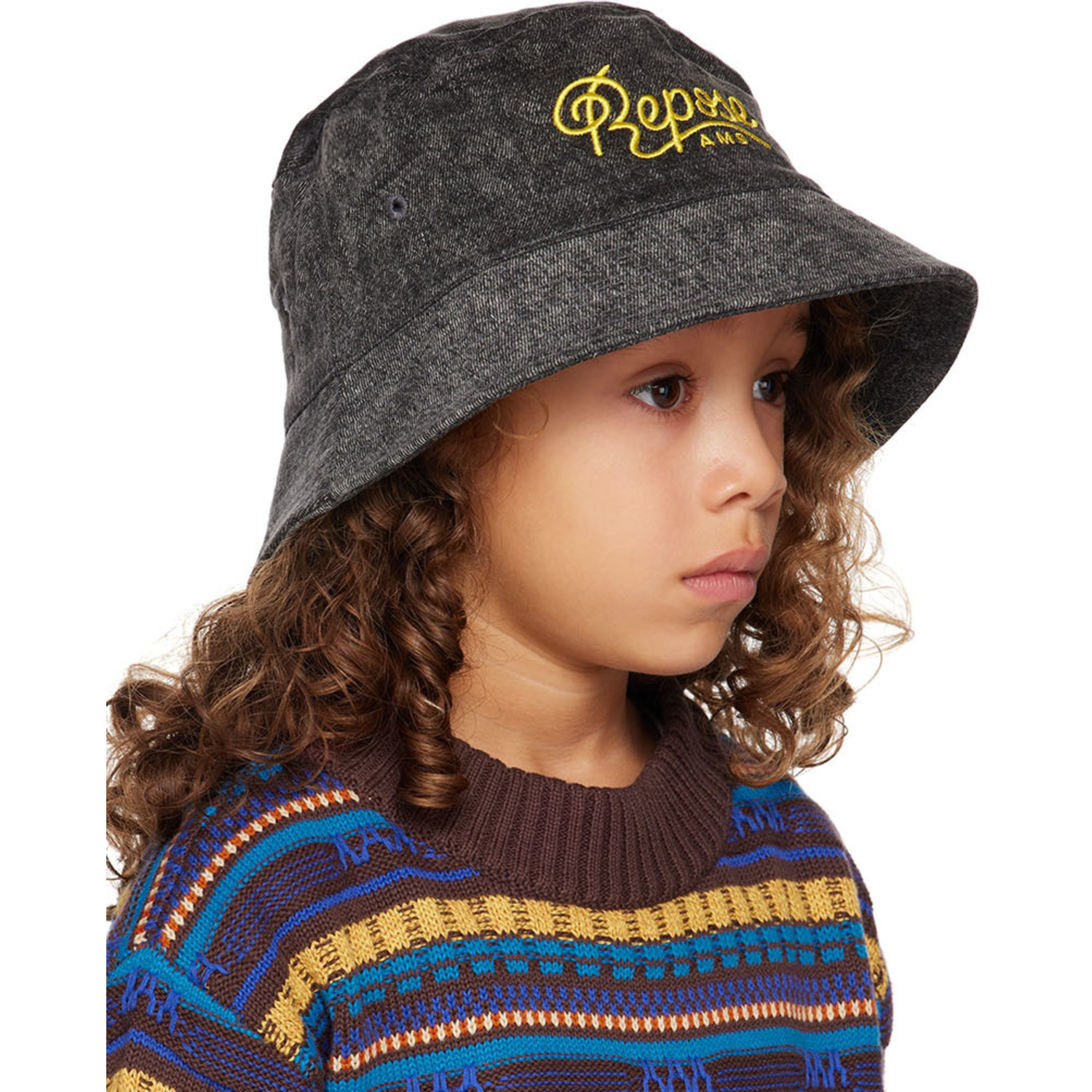  Repose Ams Kids Gray Denim Bucket Hat 
