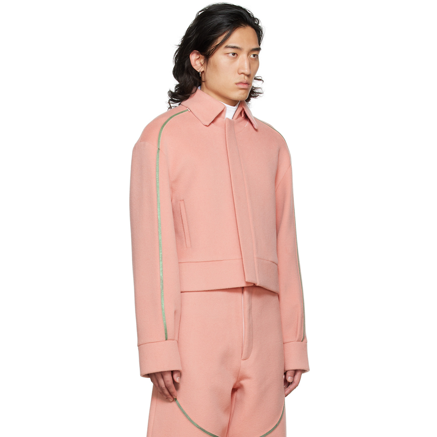  Yulong Xia Ssense Exclusive Pink Concealed Zip Jacket 