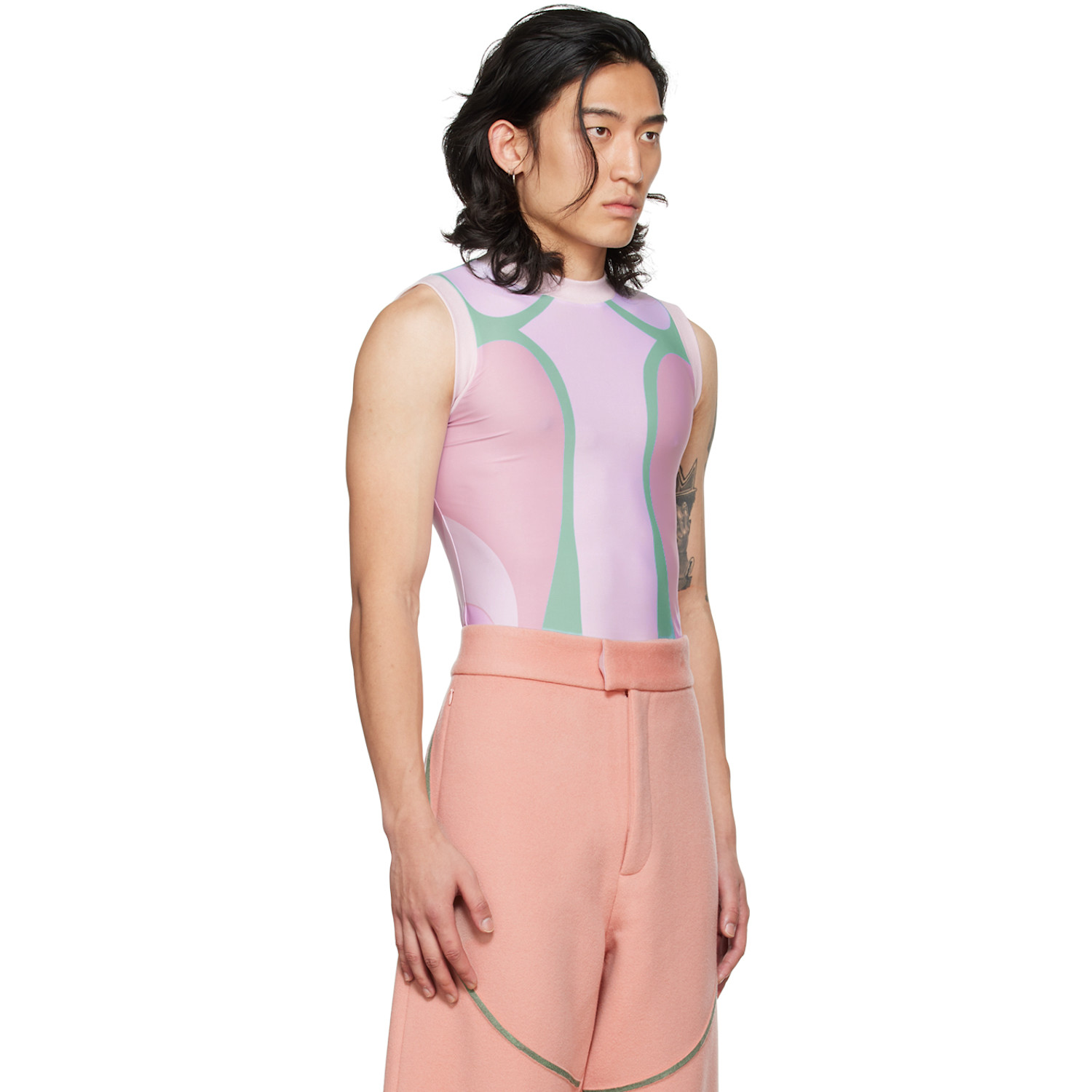  Yulong Xia Ssense Exclusive Pink Polyester T-shirt 