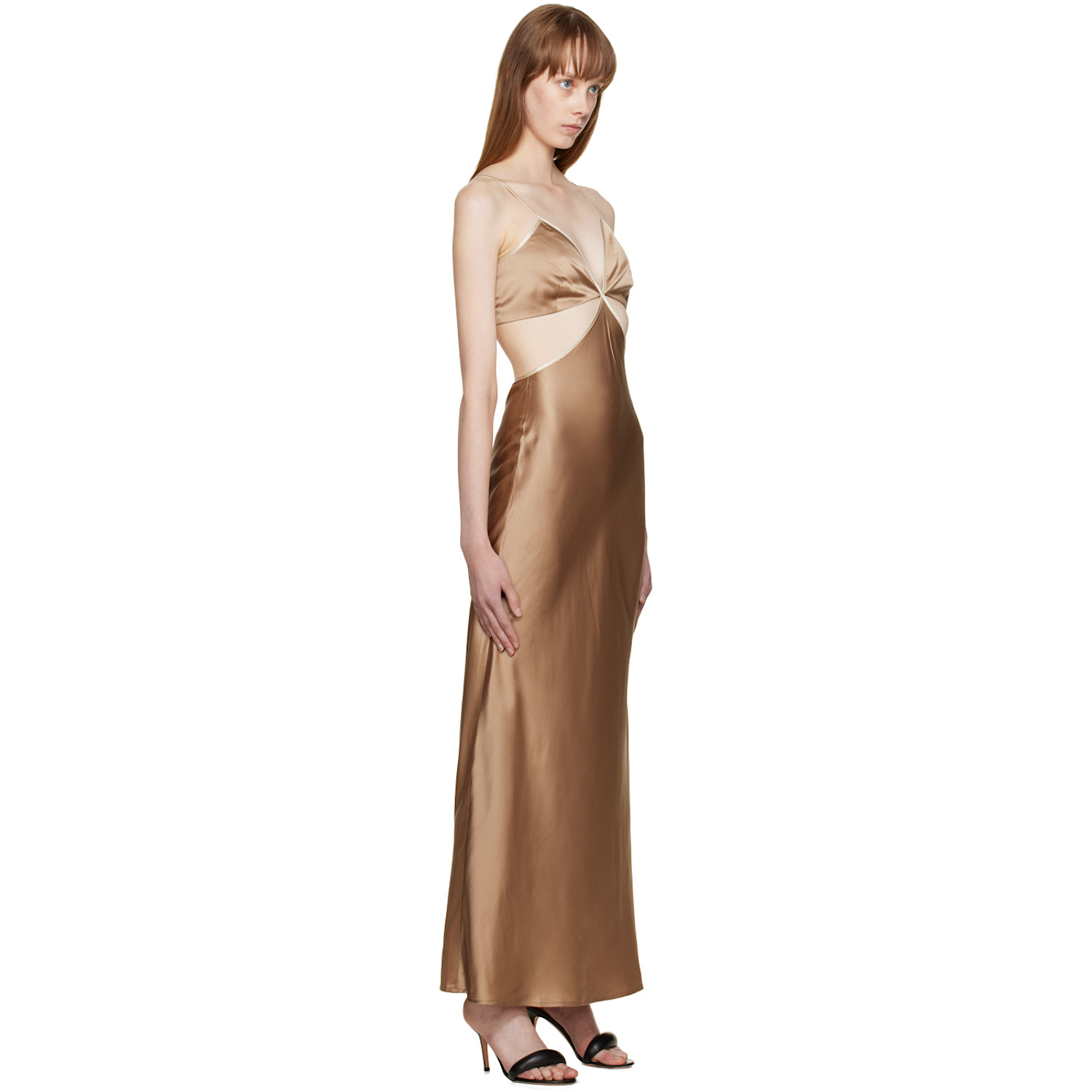  Reformation Brown Poppies Maxi Dress 