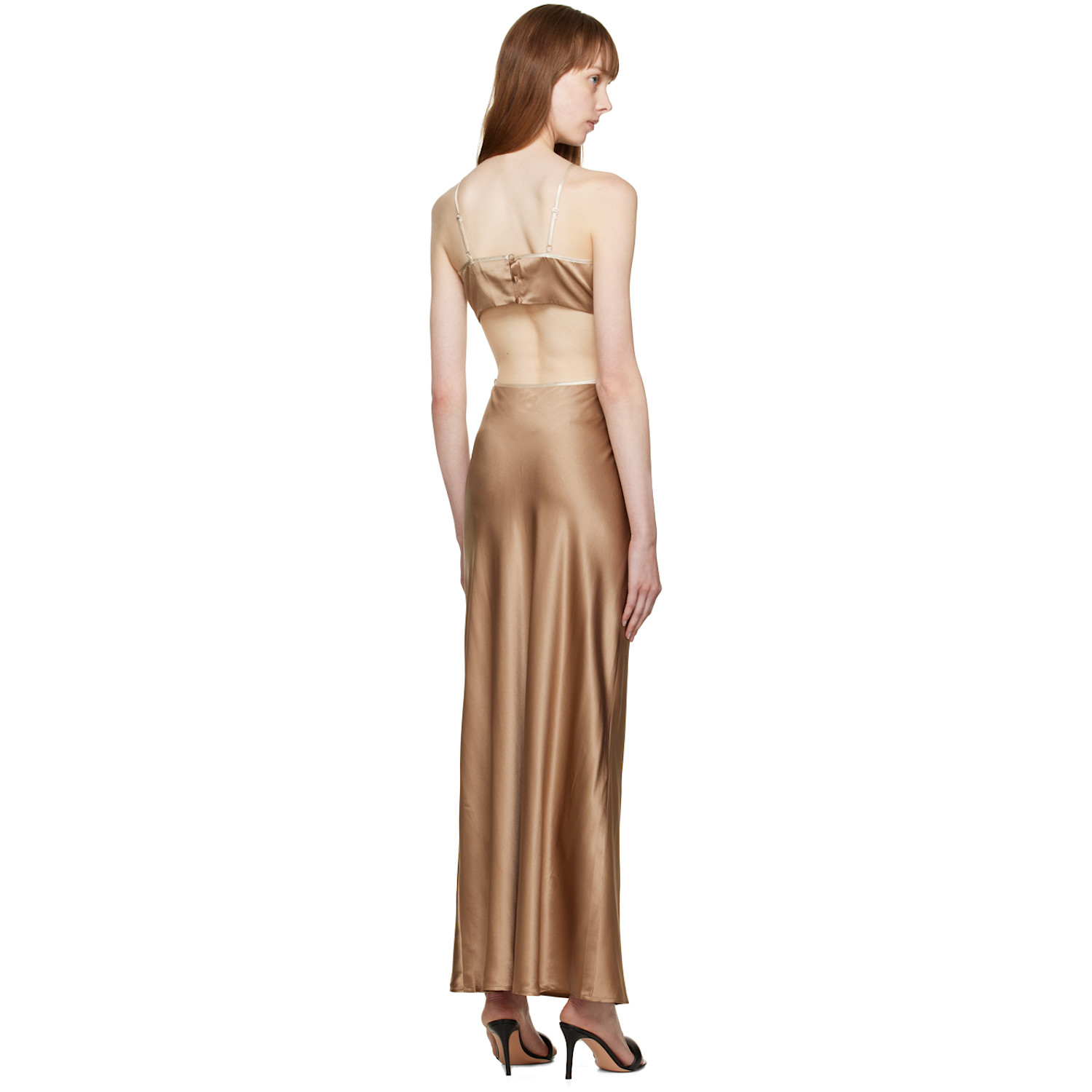  Reformation Brown Poppies Maxi Dress 