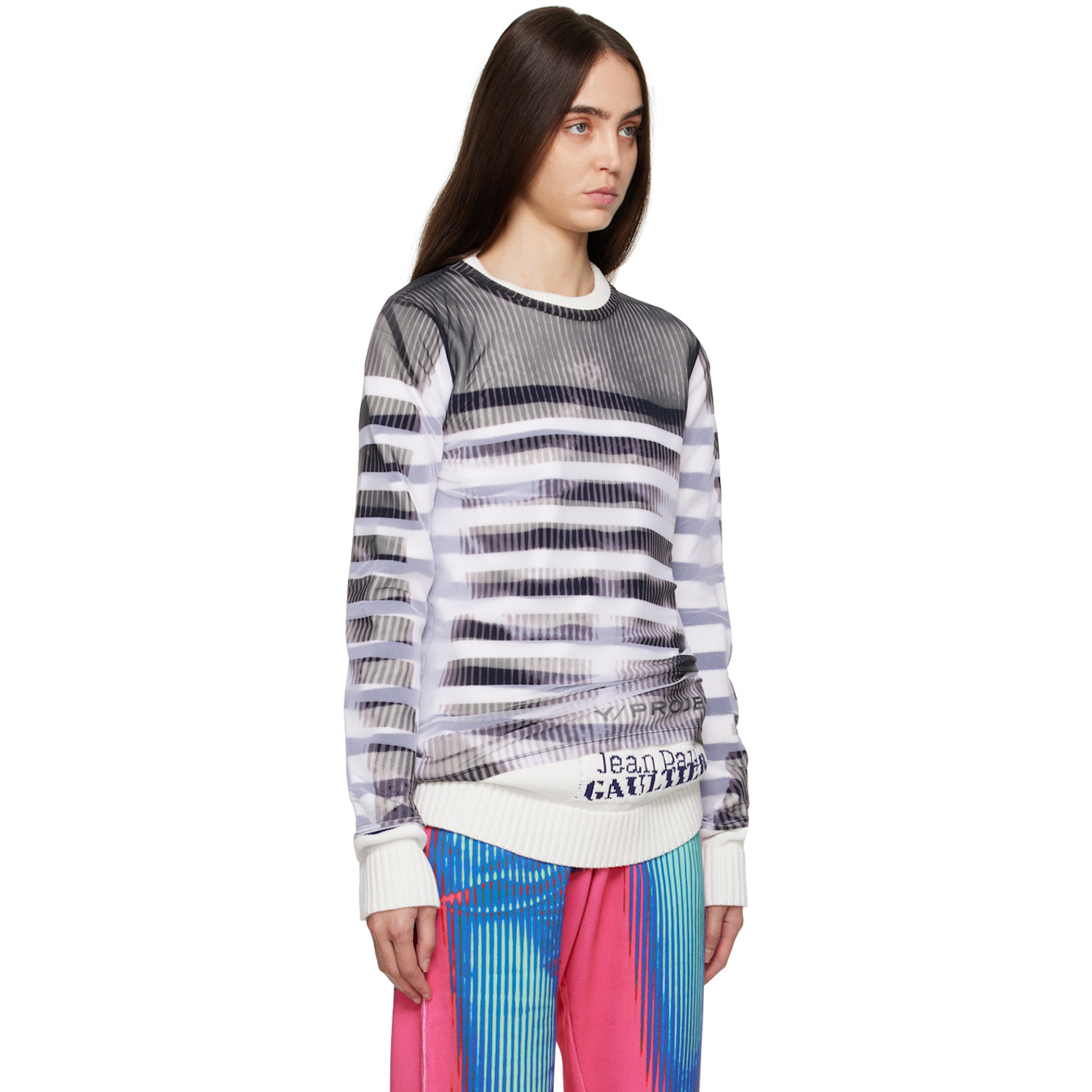  Y/project Black & White Jean Paul Gaultier Edition Marinière Sweatshirt 