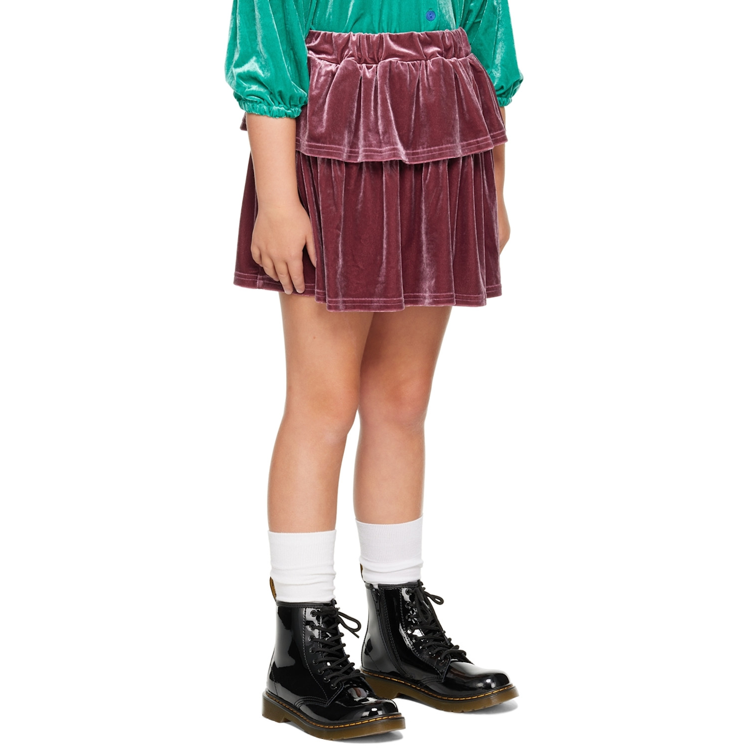  The Campamento Kids Burgundy Layers Skirt 