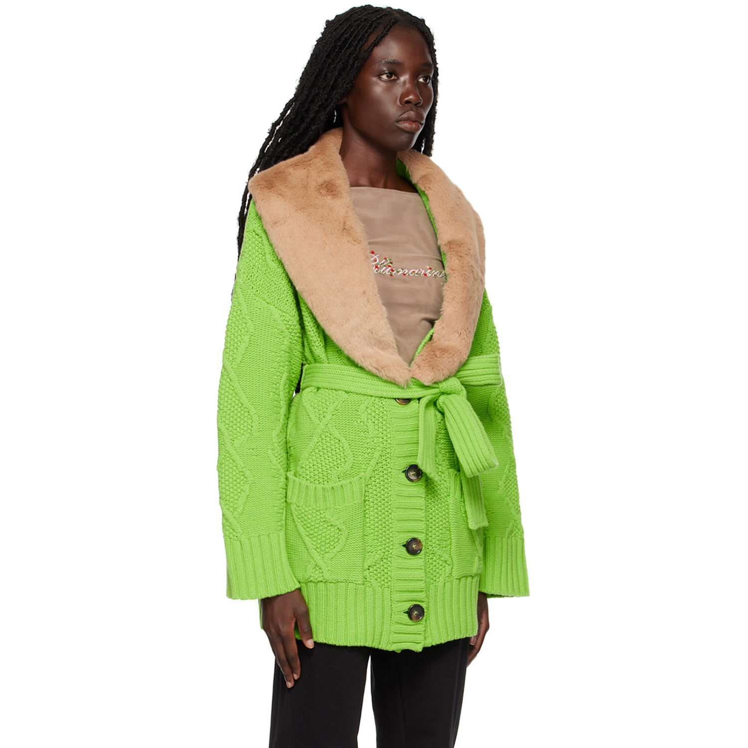  Blumarine Green Heavy Jacket 