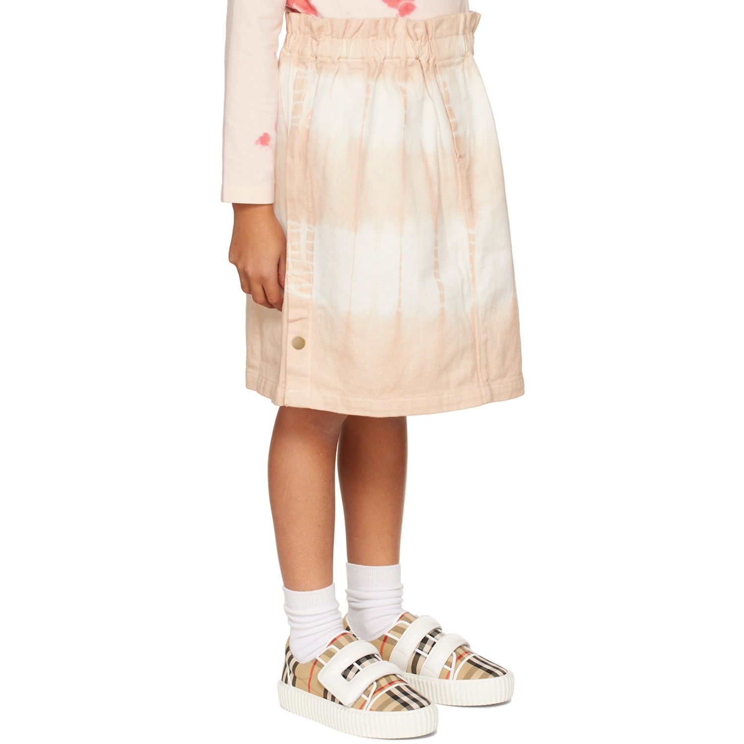  Wynken Kids Pink & White Snap Skirt 