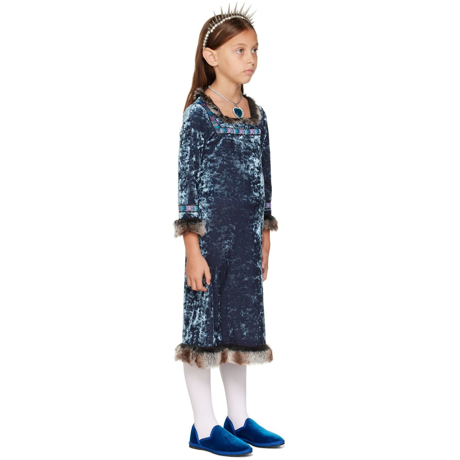  Anna Sui Mini Ssense Exclusive Kids Blue Princess Halloween Costume Dress 