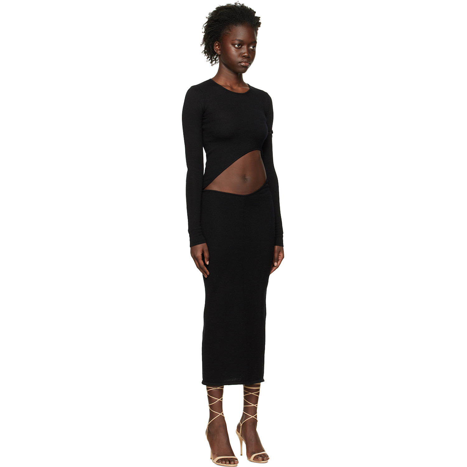  Olēnich Black Cut-out Maxi Dress 