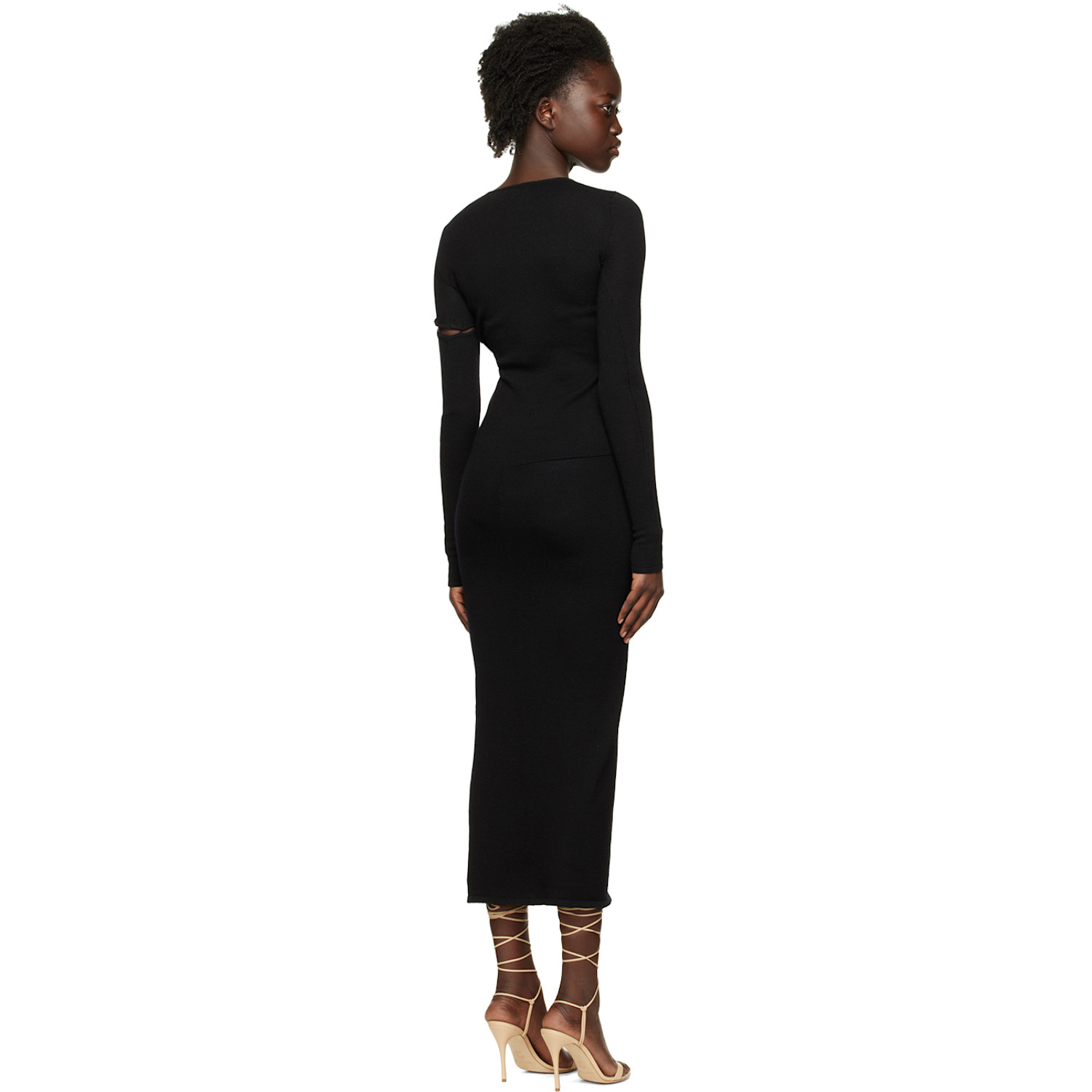 Olēnich Black Cut-out Maxi Dress 