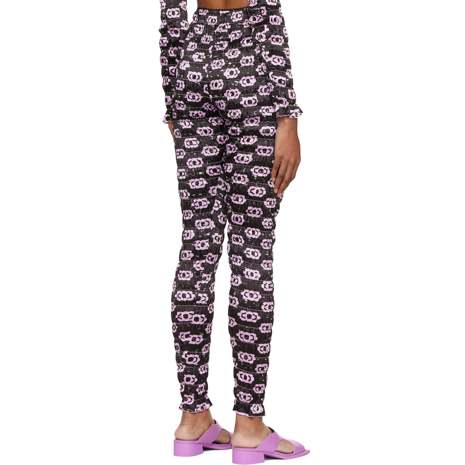  Amy Crookes Black Shirred Leggings 