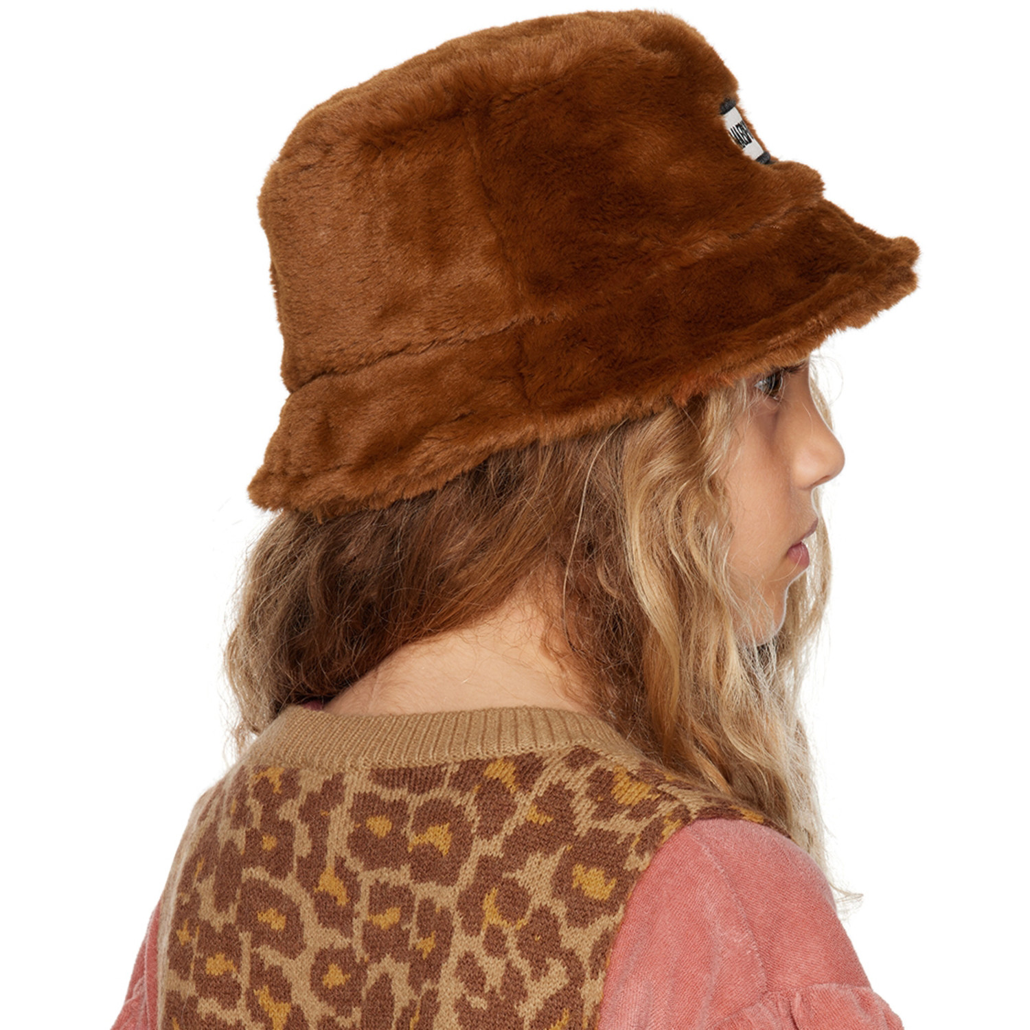  Maed For Mini Kids Brown Fuzzy Falcon Bucket Hat 
