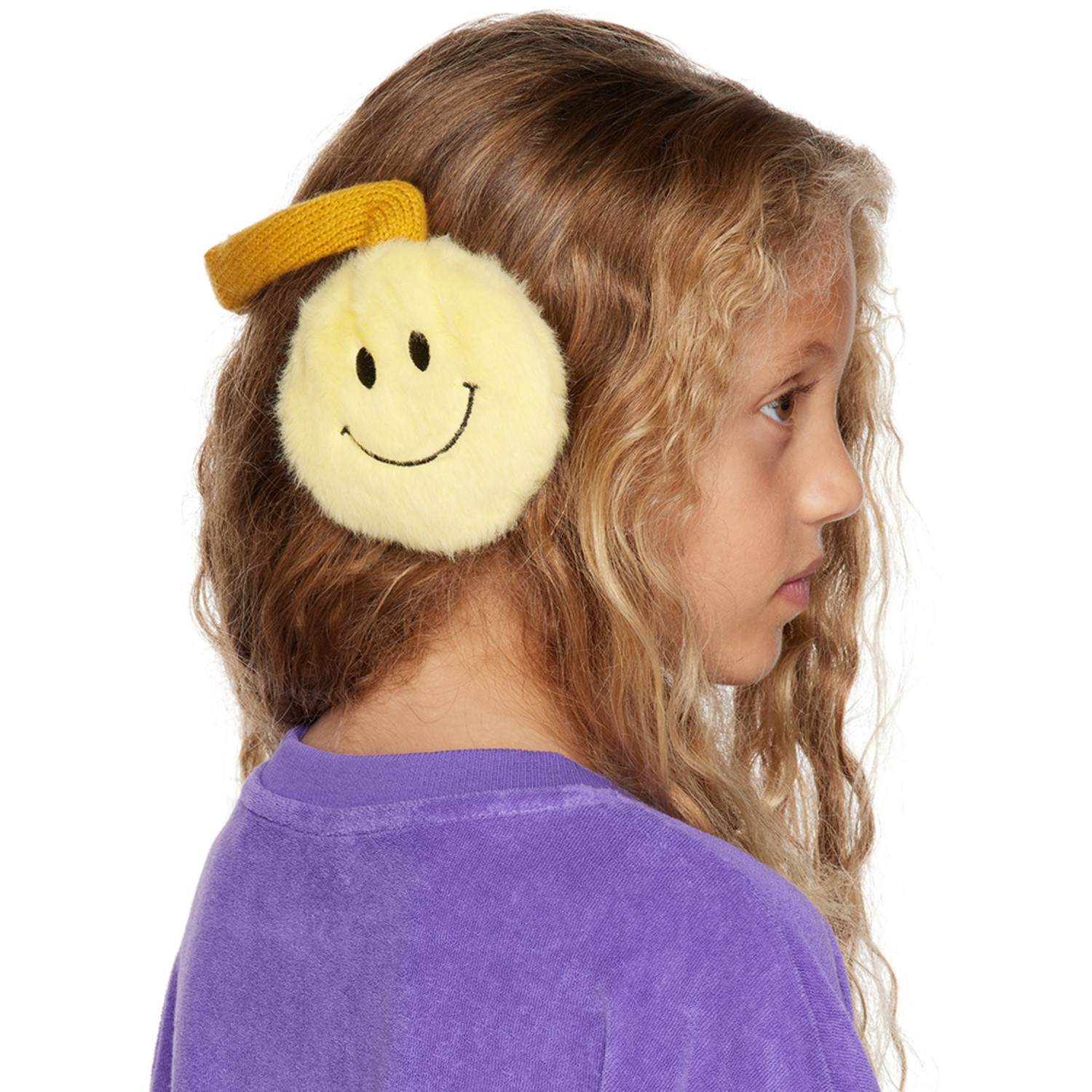  Maed For Mini Kids Yellow Smiley Sweeper Earmuffs 