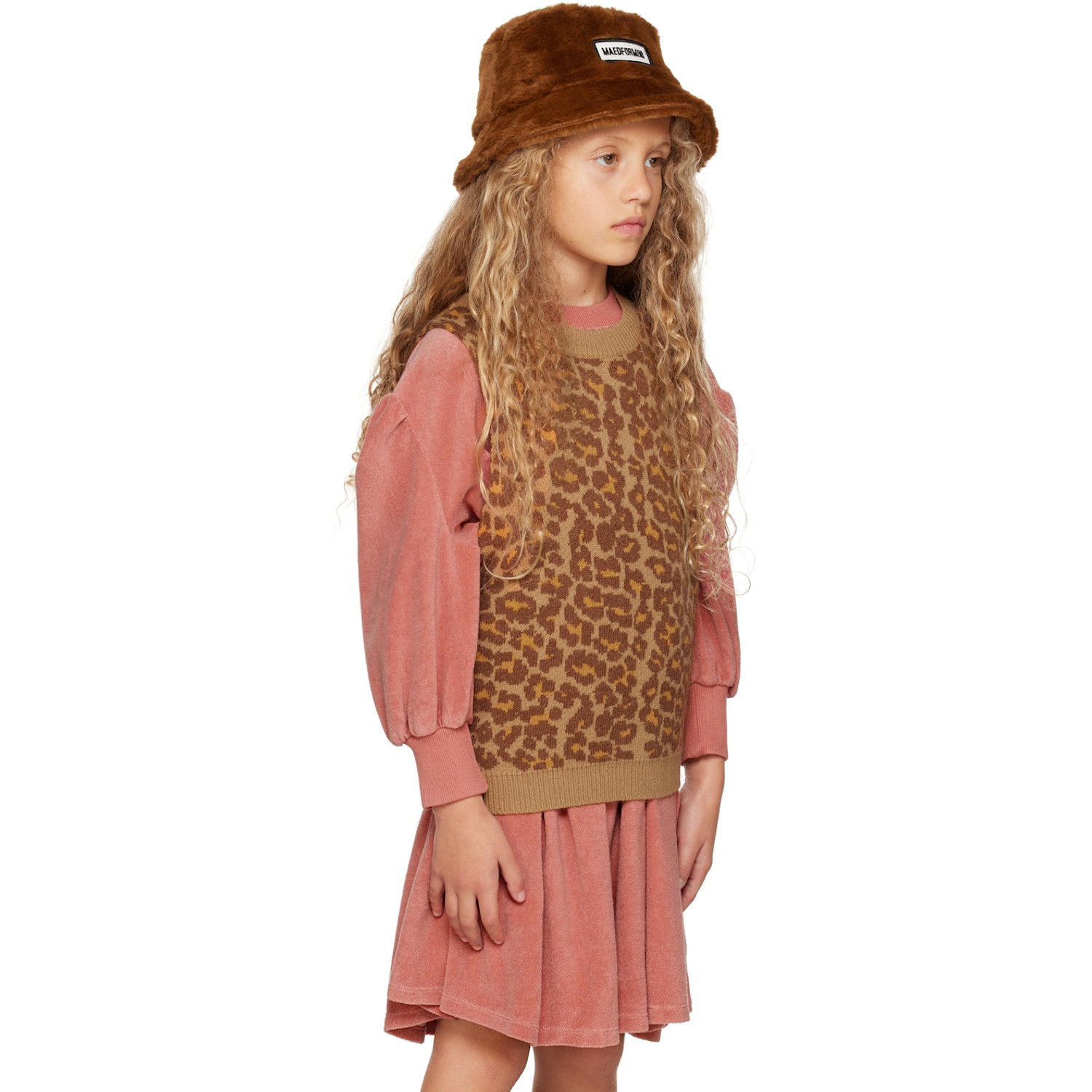  Maed For Mini Kids Brown Lovely Leopard Sweater 