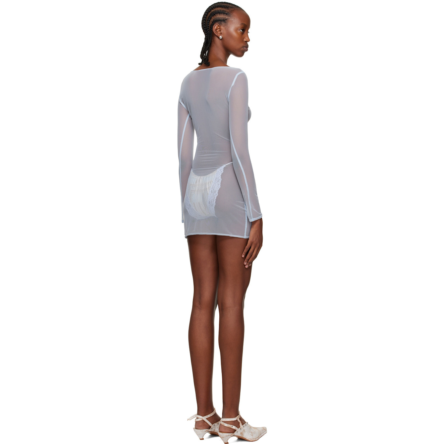  Vaillant Ssense Exclusive Blue Sheer Minidress 