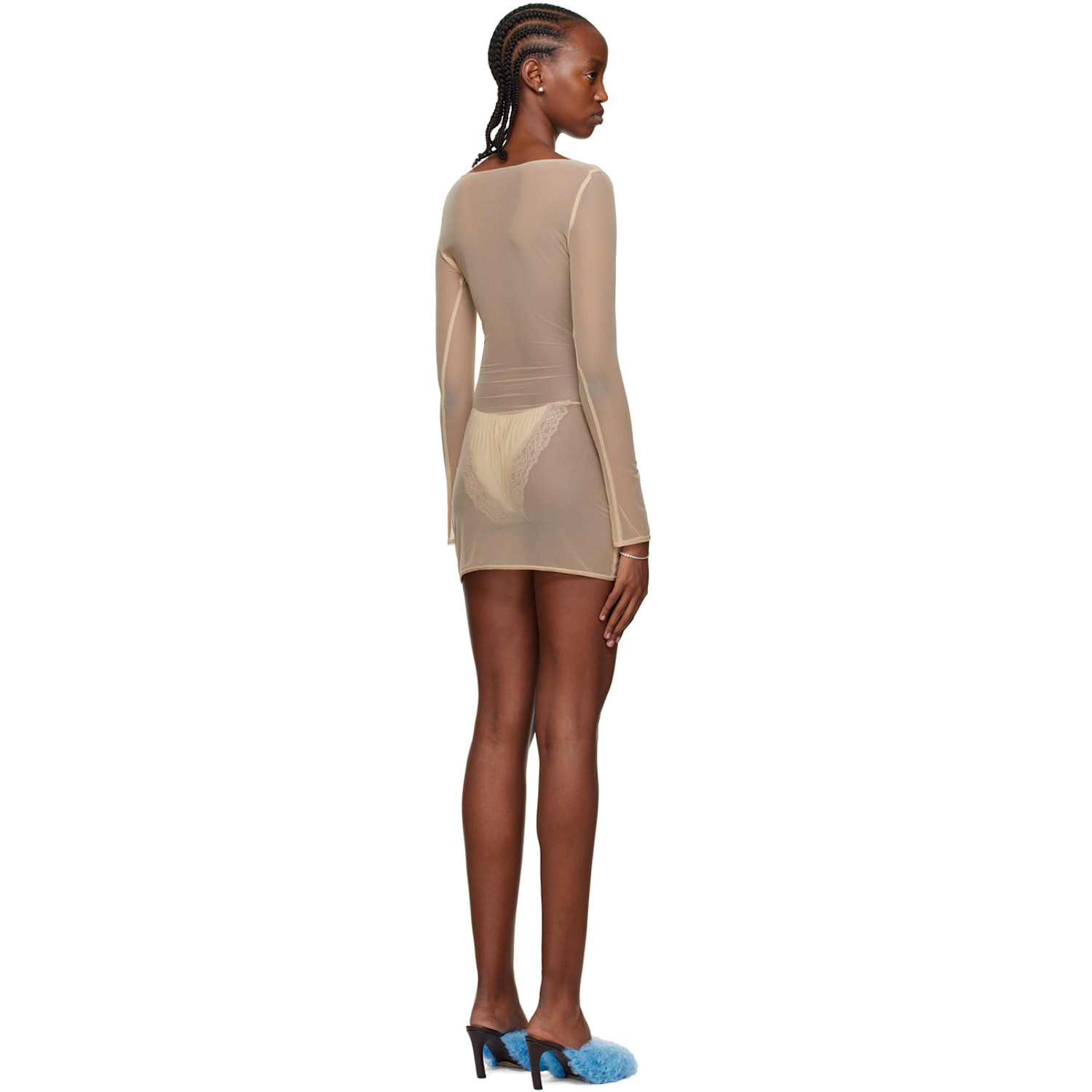  Vaillant Ssense Exclusive Tan Sheer Minidress 