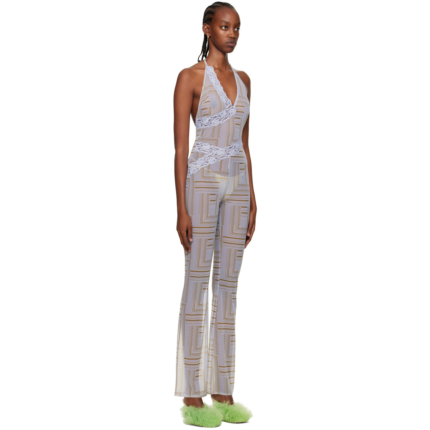  Vaillant Ssense Exclusive Blue Sheer Jumpsuit 