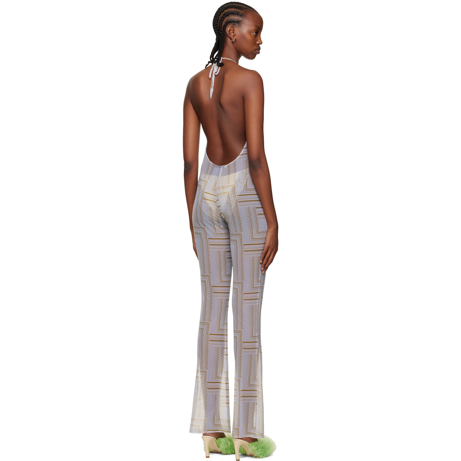  Vaillant Ssense Exclusive Blue Sheer Jumpsuit 