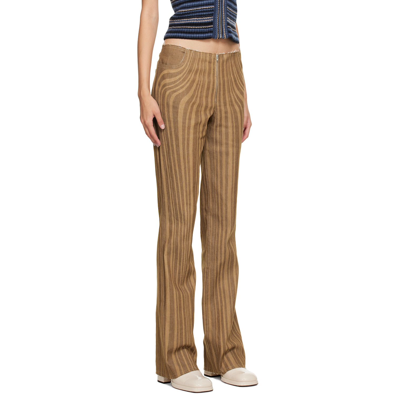  Anne Isabella Brown Printed Jeans 