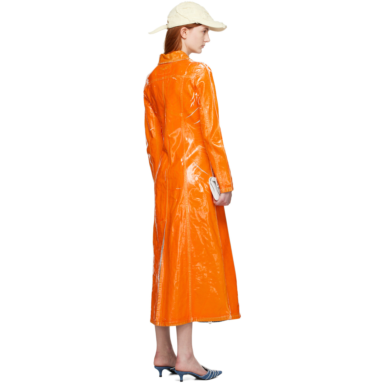  Diesel Orange De-luis-fsc Denim Maxi Dress 