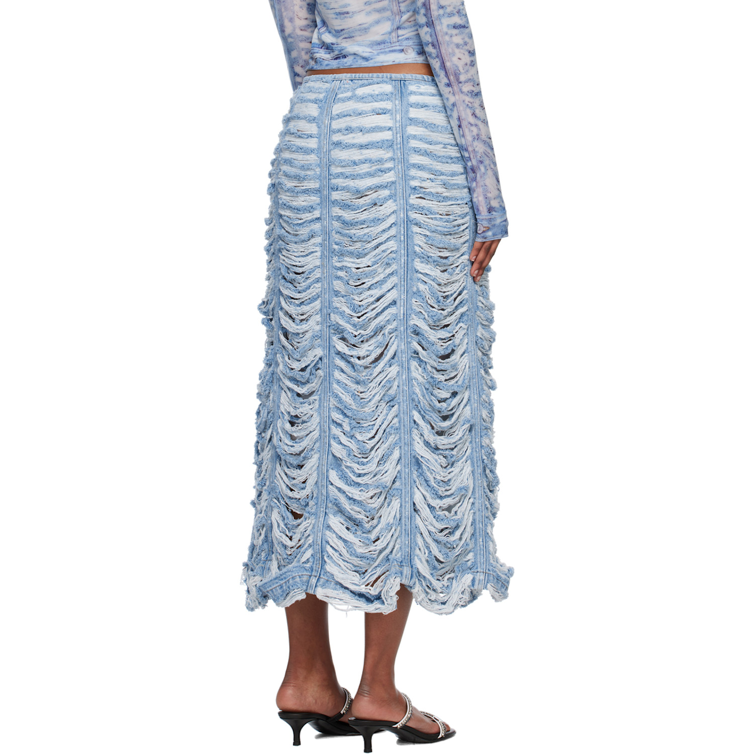  Diesel Blue De-ghil-fsc Denim Midi Skirt 