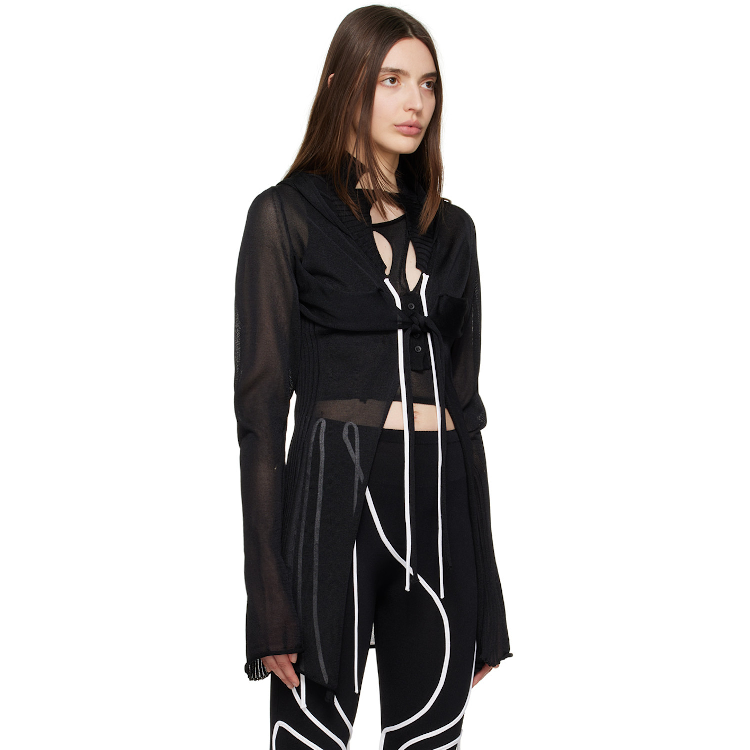  Ottolinger Black Hooded Cardigan 