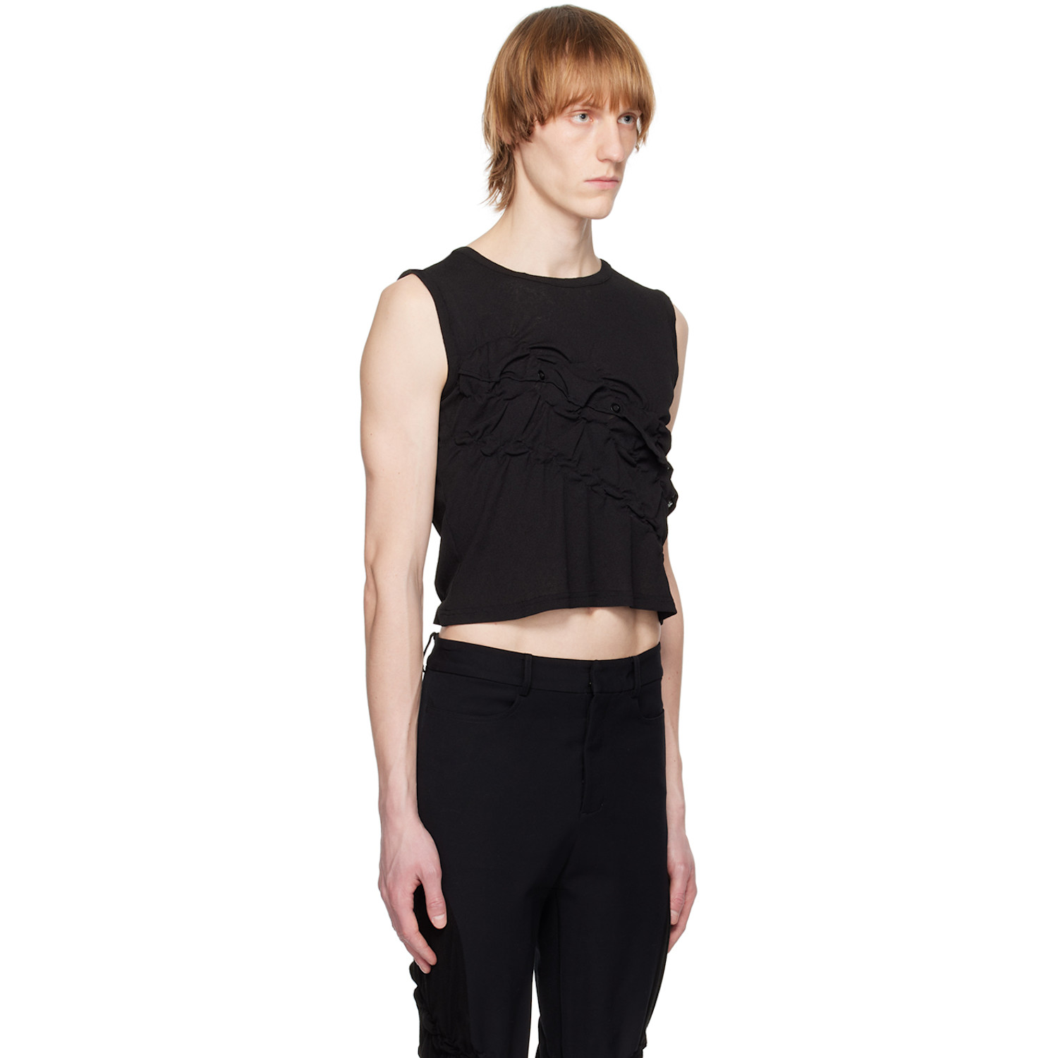  Ponder.er Black Twisted Tank Top 