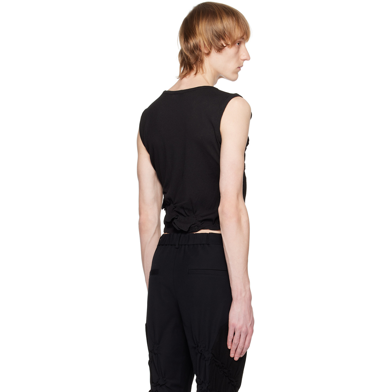  Ponder.er Black Twisted Tank Top 