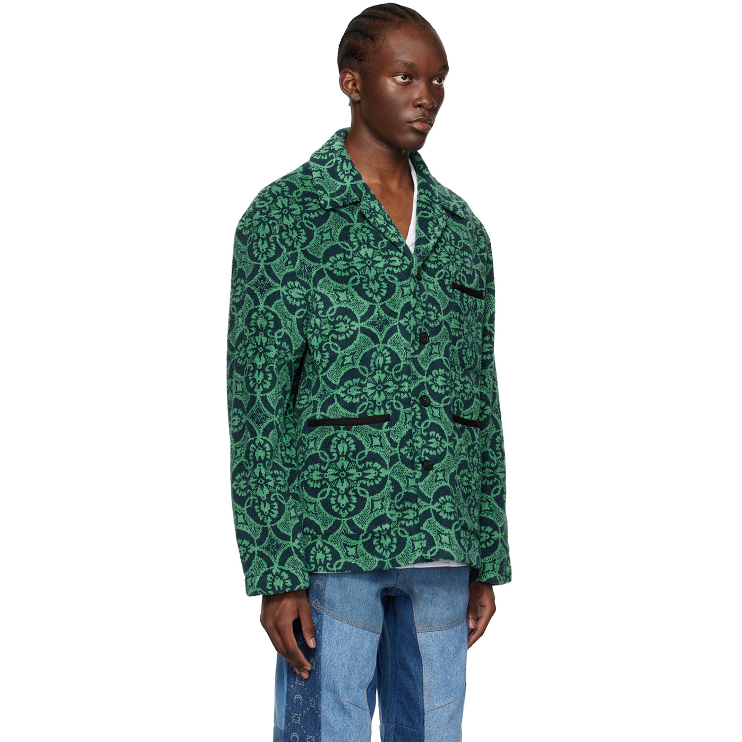  Marine Serre Green & Navy Towels Jacket 