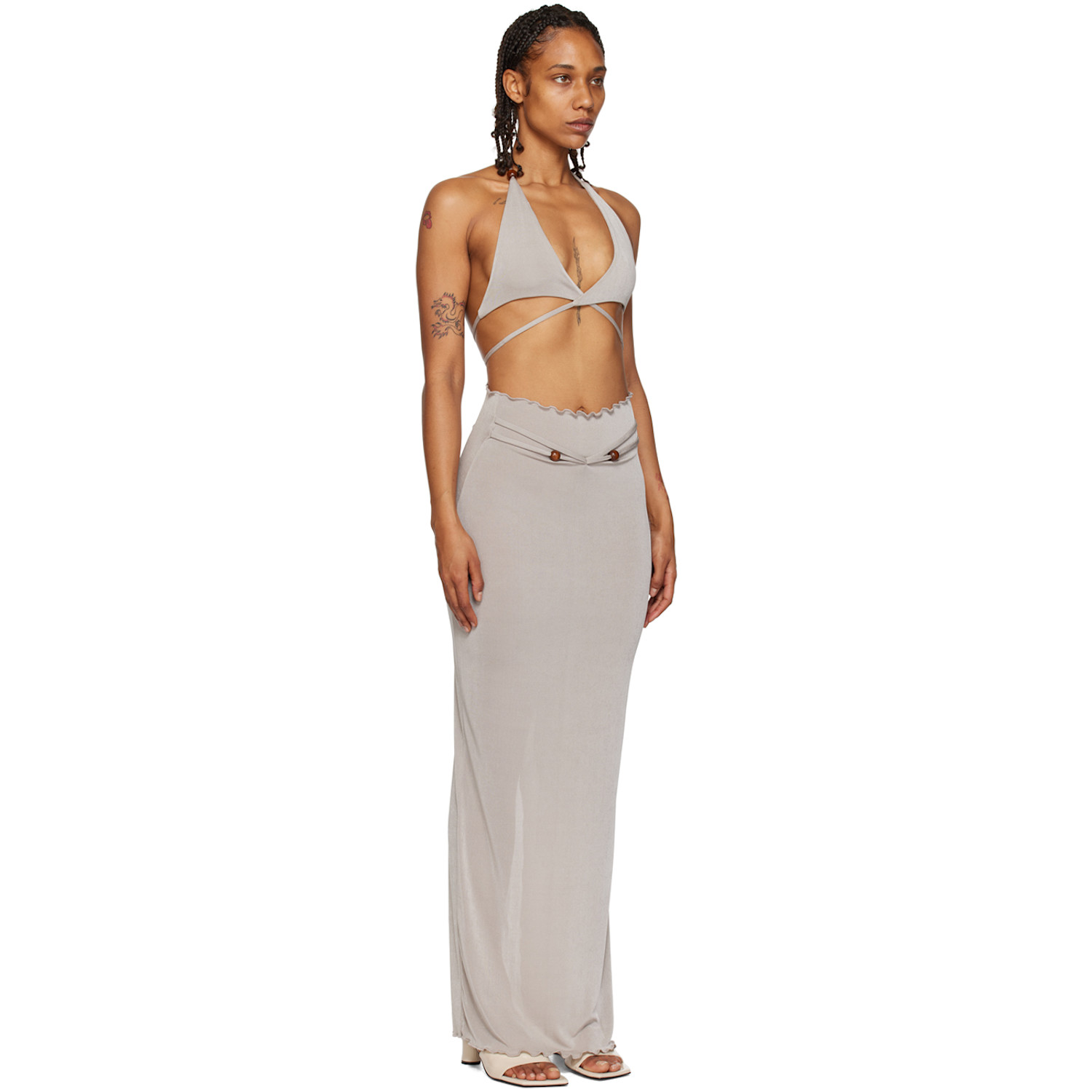  Tyrell Ssense Exclusive Gray Camisole & Maxi Skirt Set 