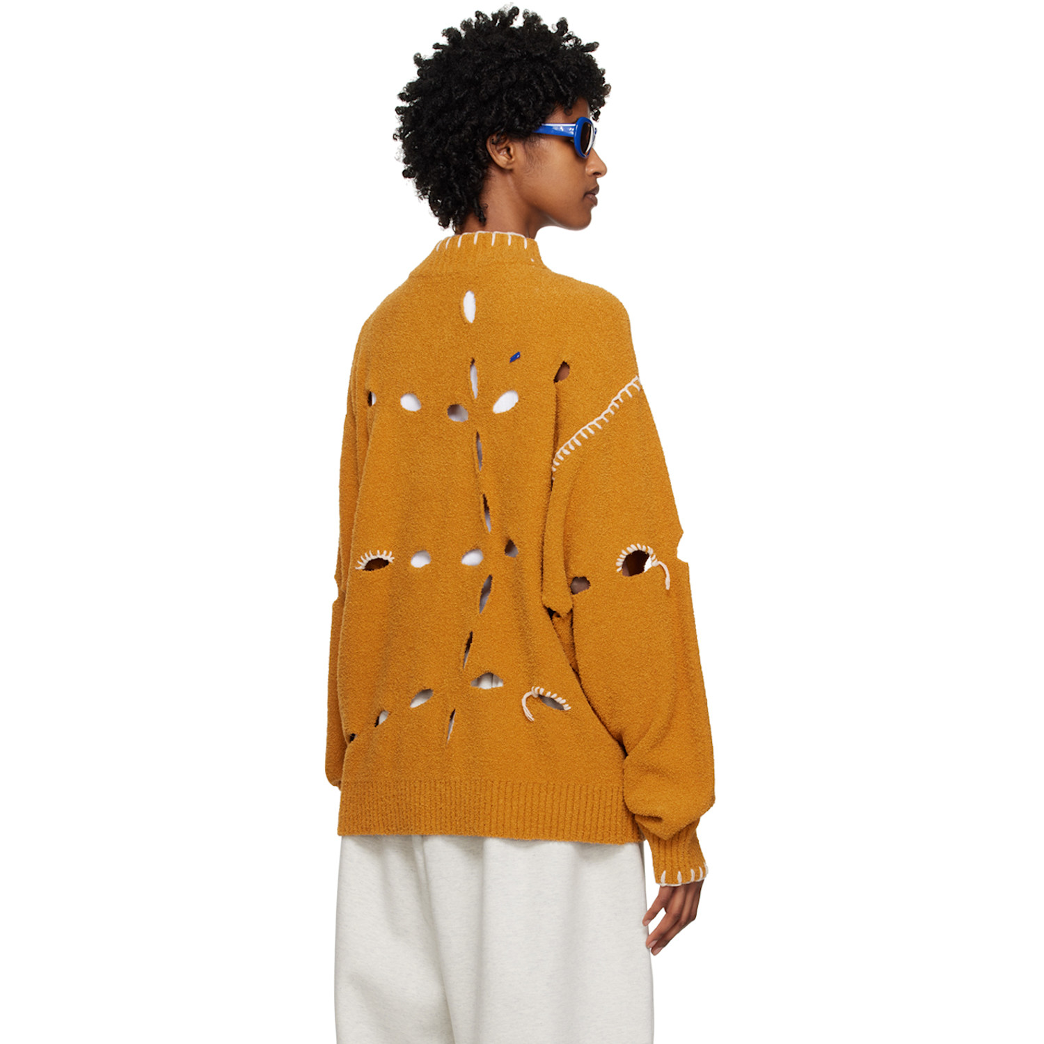  Ader Error Yellow Perforated Sweater 