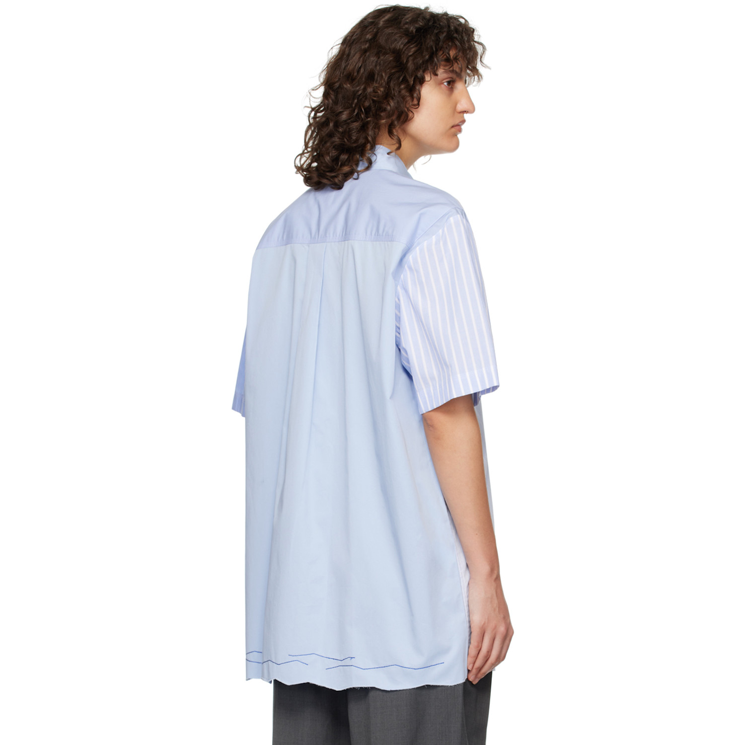  Ader Error Blue Paneled Shirt 