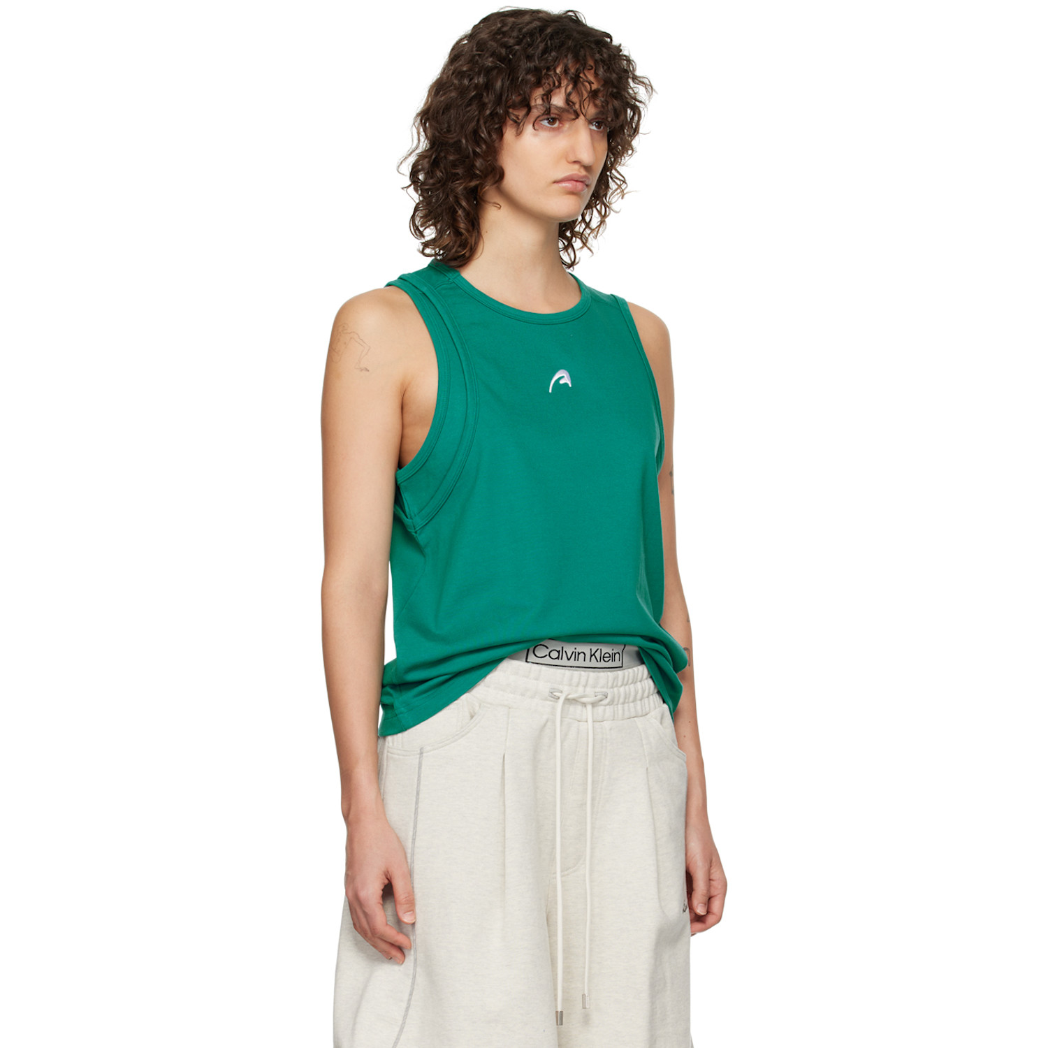  Ader Error Green Layered Tank Top 