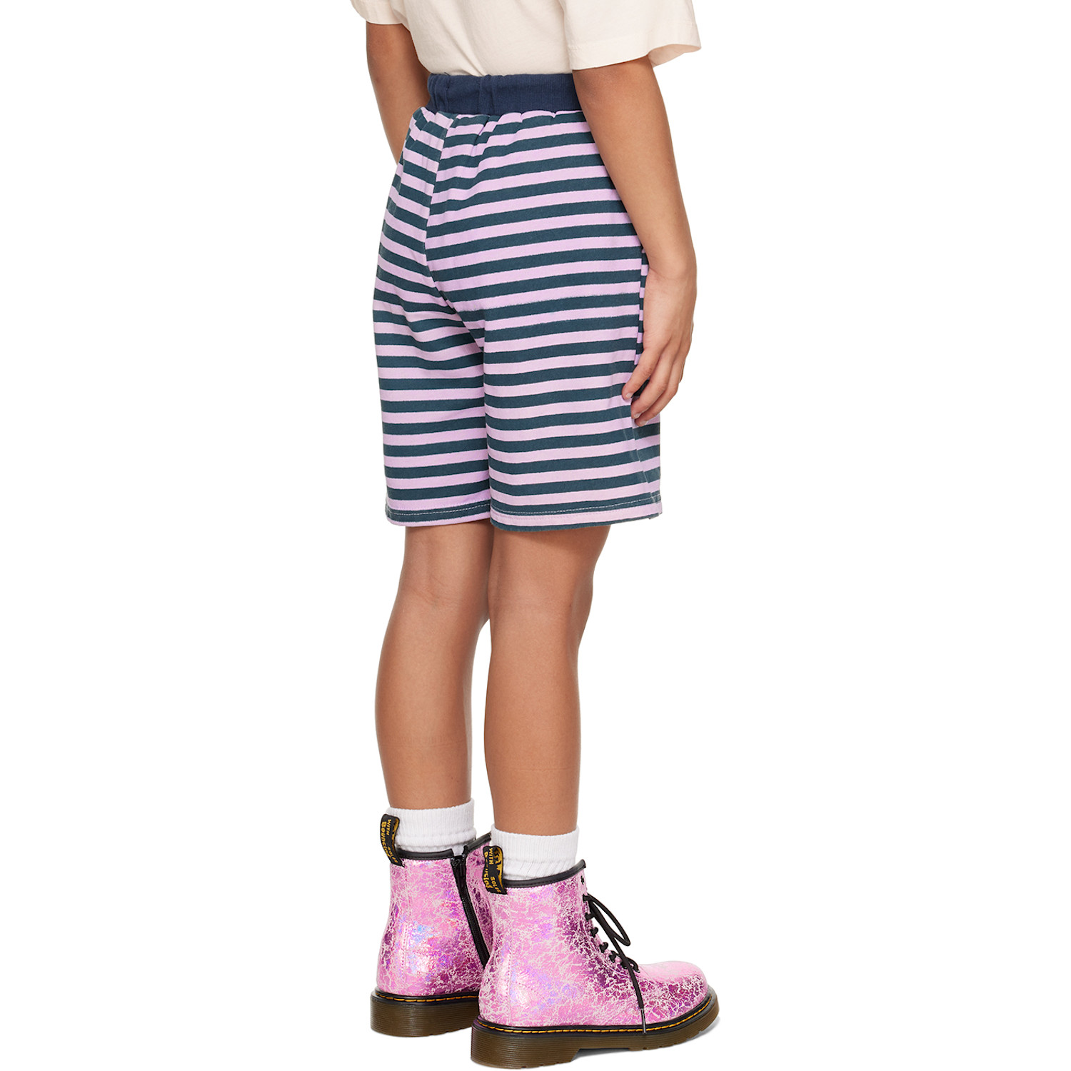  Wander & Wonder Kids Purple & Green Striped Shorts 