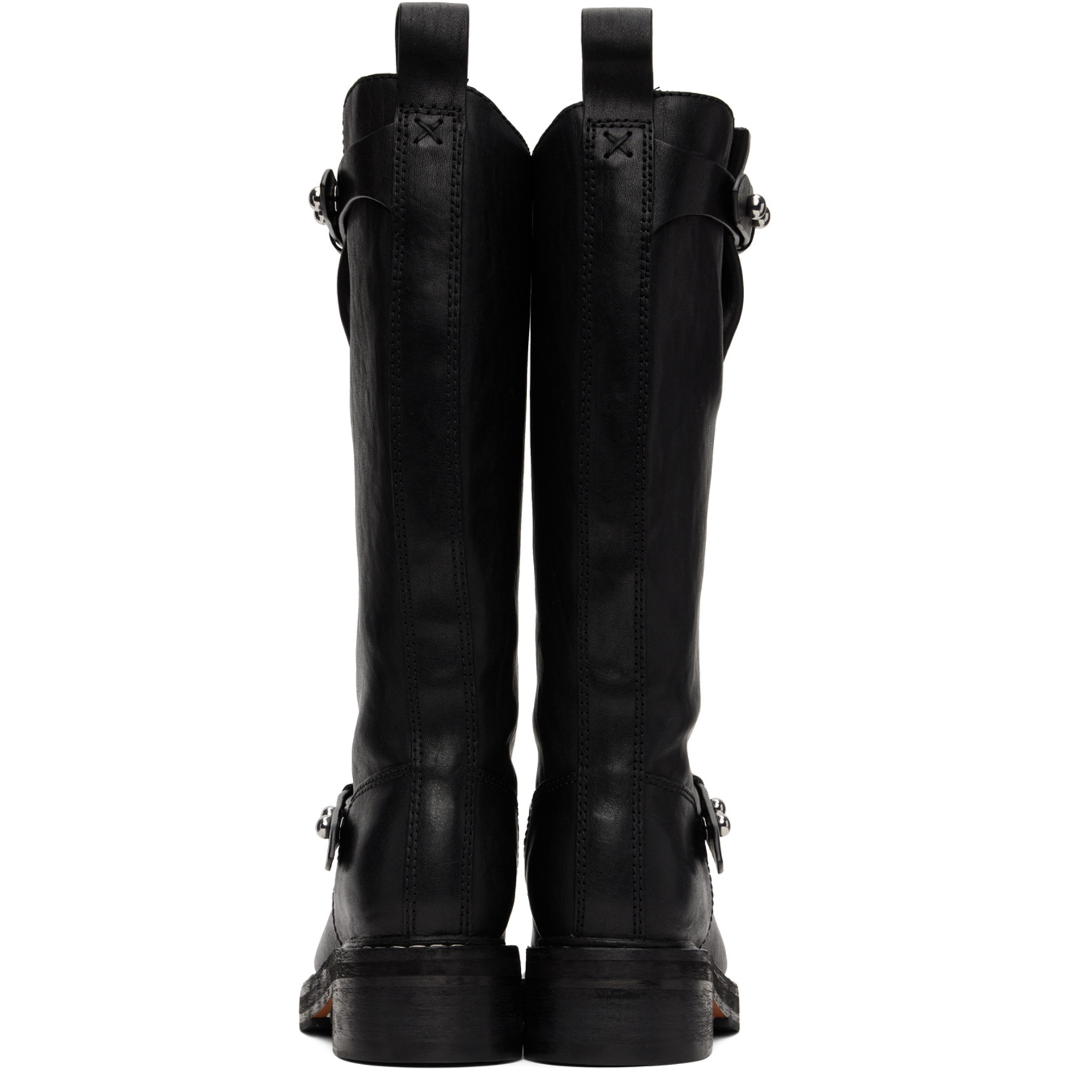  Rag & Bone Black Moto Tall Boots 